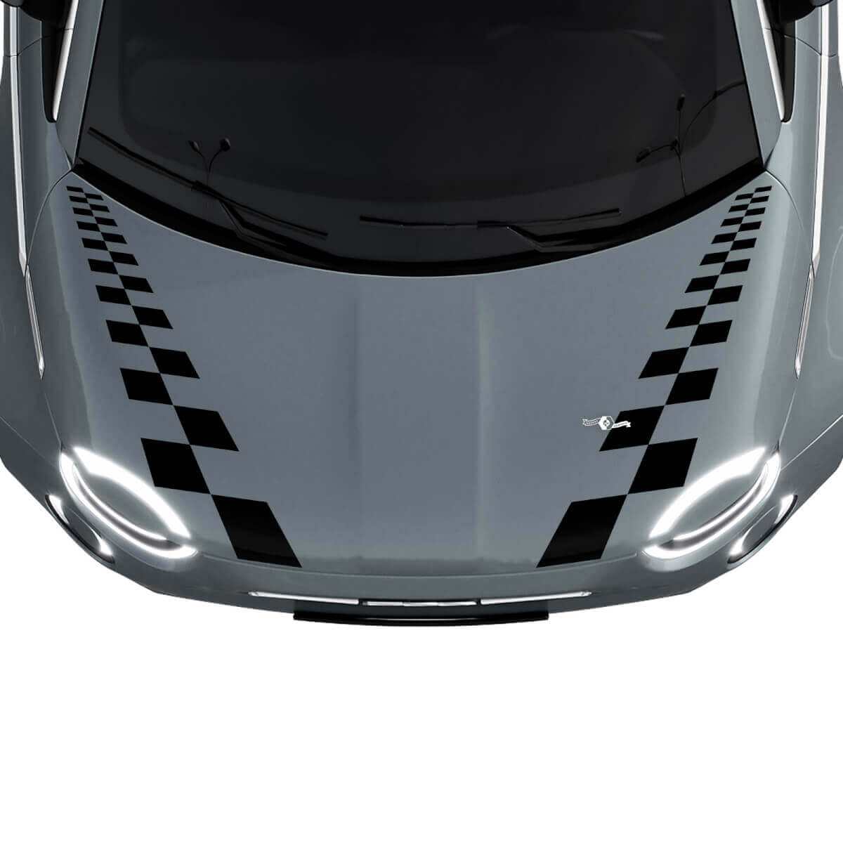 500 Strisce a scacchi per cofano adesivo decalcomania per Fiat 500
