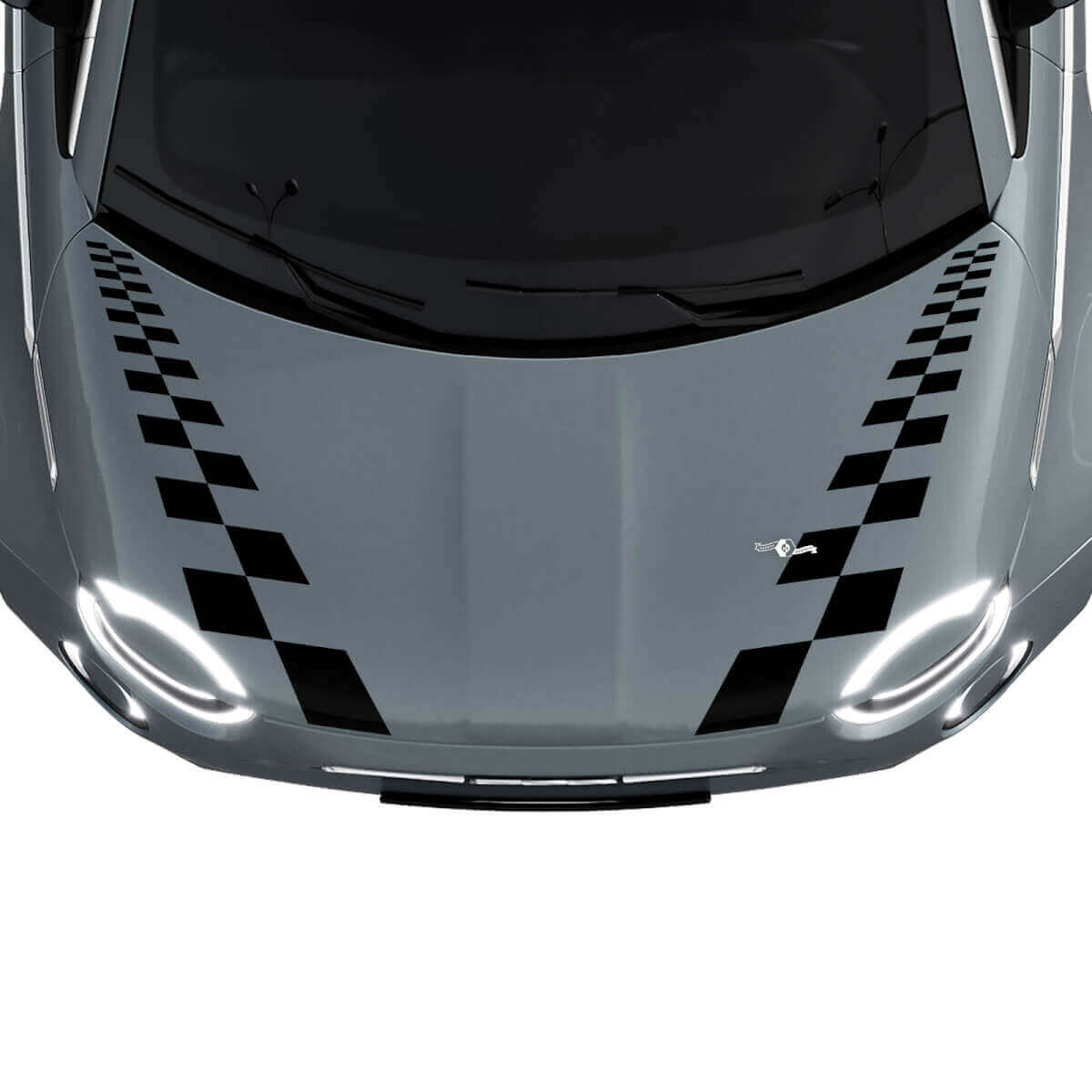 500 Strisce a scacchi per cofano adesivo decalcomania per Fiat 500
