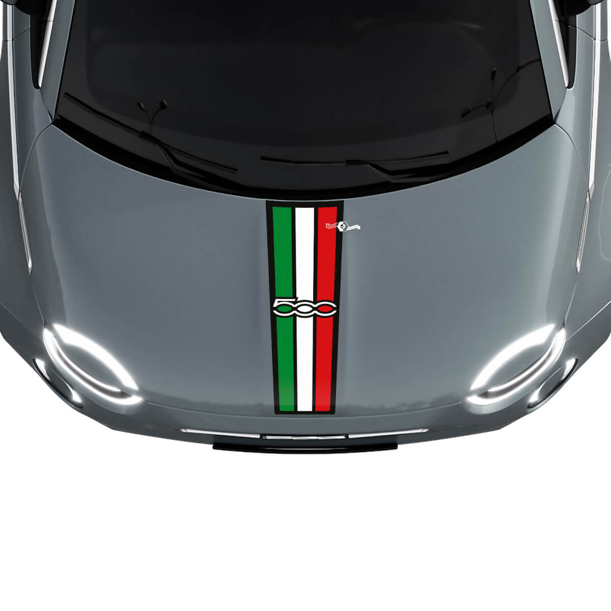 500 Strisce Triangolari Bandiera Adesivo Striscia Cofano Grafica per Fiat 500
