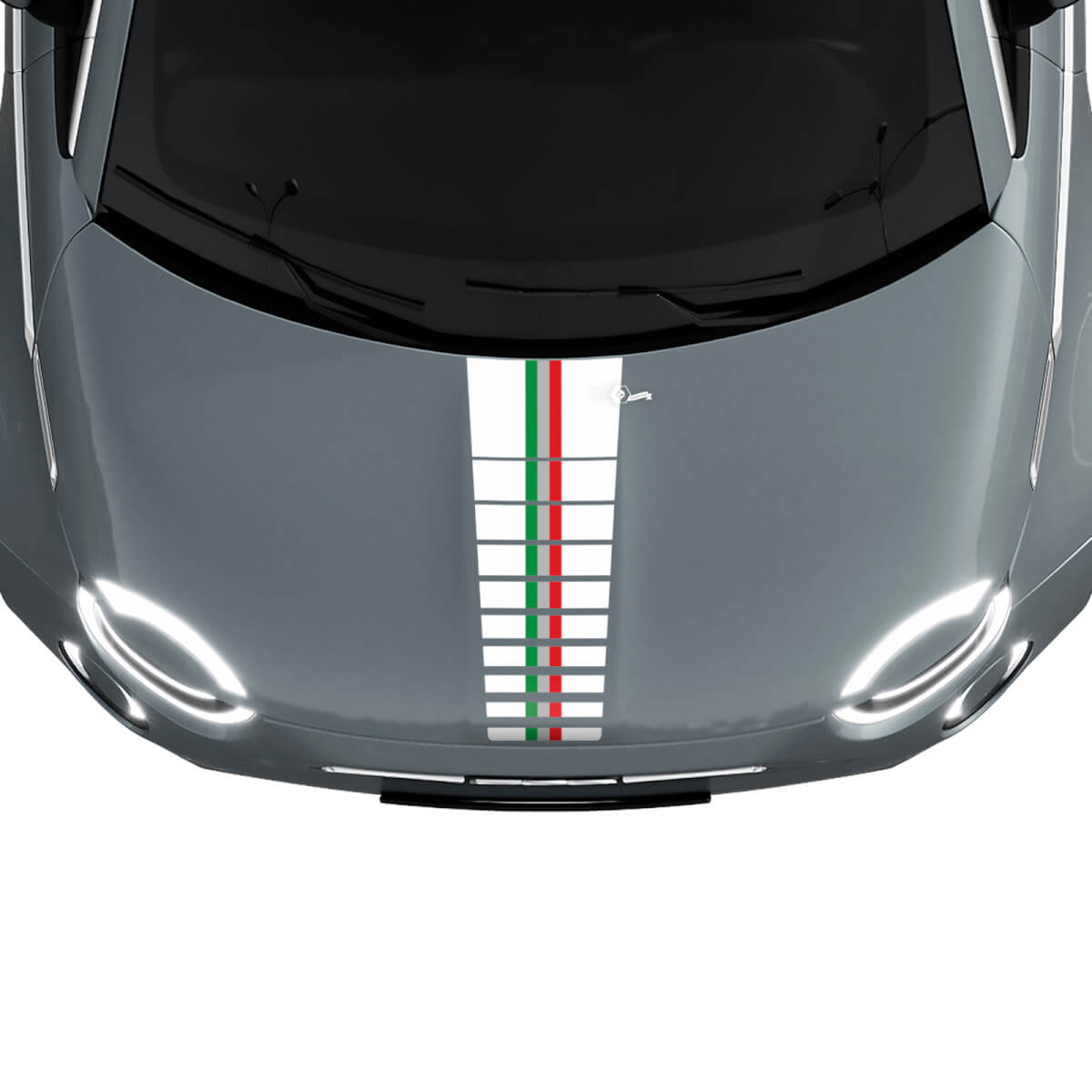 Striscia del cofano a bandiera a tre strisce Adesivo grafico per Fiat 500
