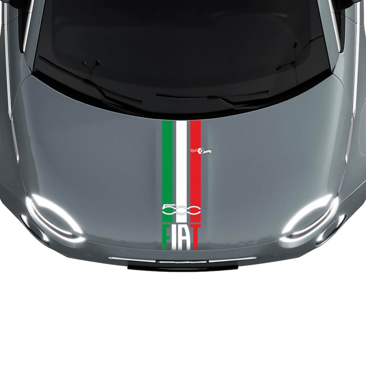 Strisce Tricolori Adesivo Grafica per Cofano Bandiera Italia per Fiat 500
