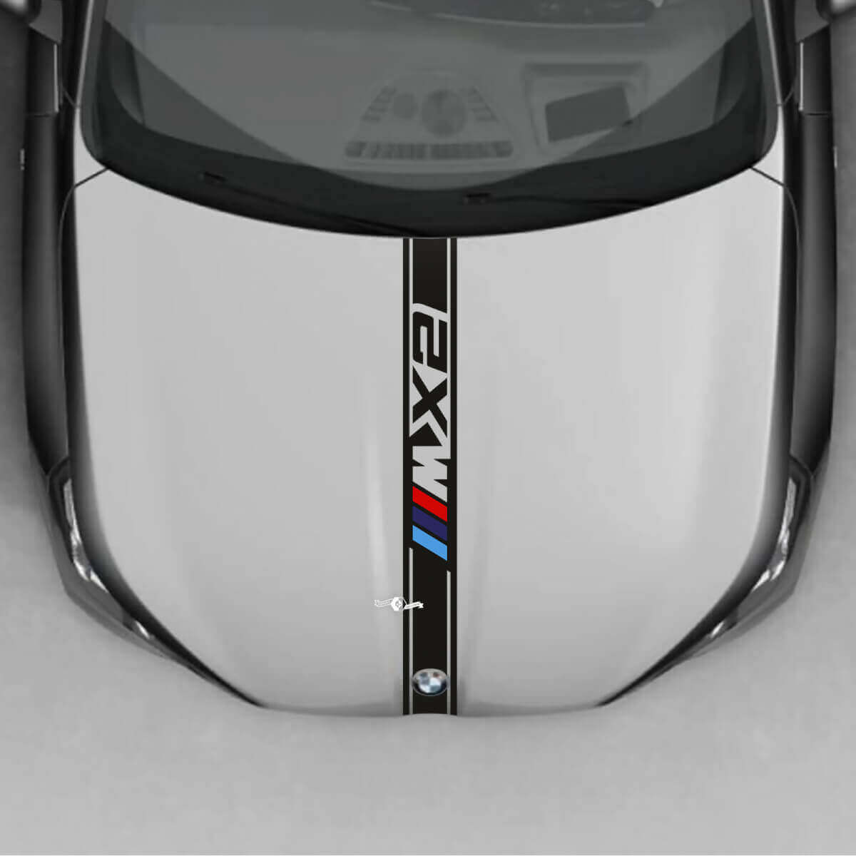 BMW X2 U10 Striscia a scacchi per cofano - Adesivo in vinile M Performance

