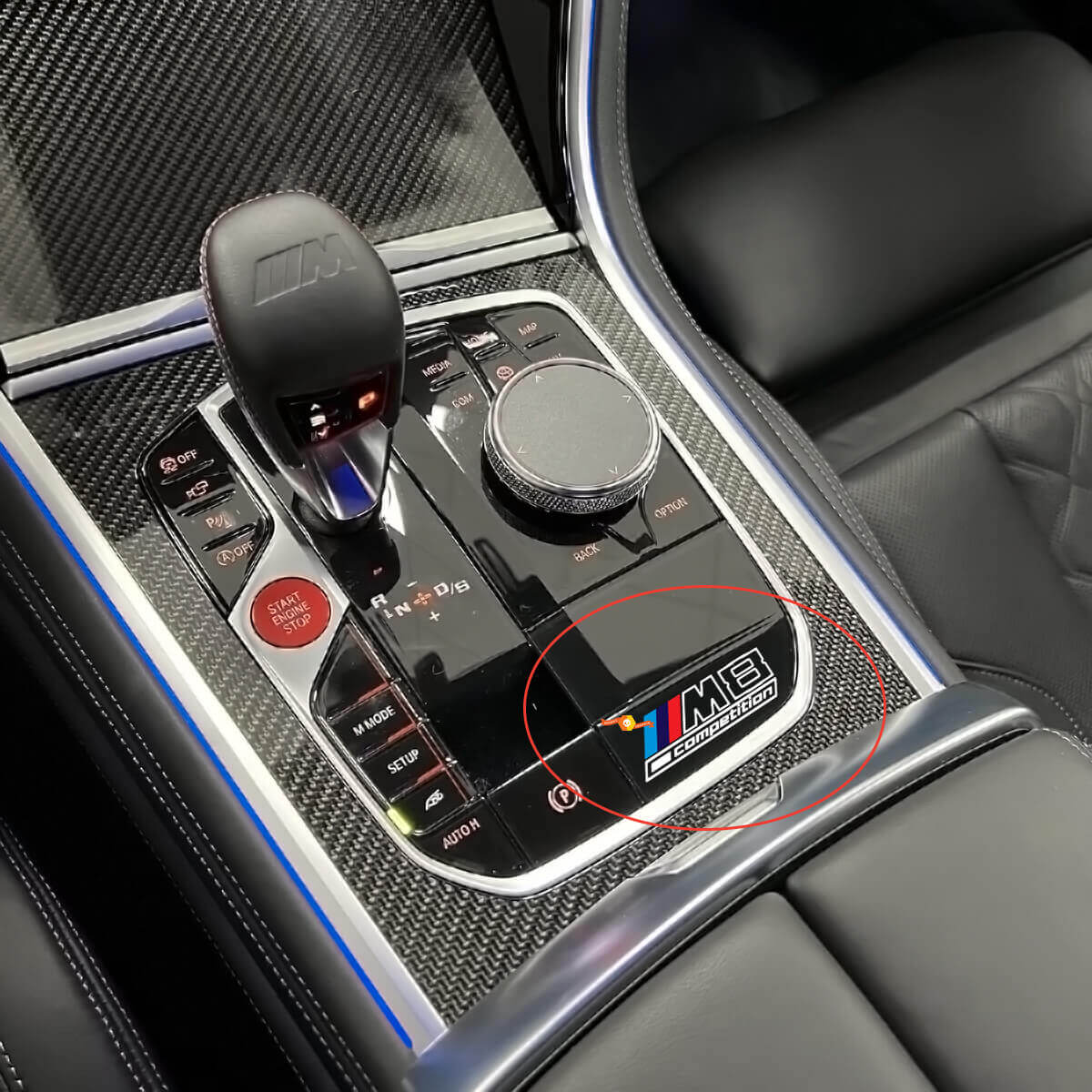 Adesivo in vinile con logo M Adesivo M8 Competition per Unità Pannello di Controllo Centrale
