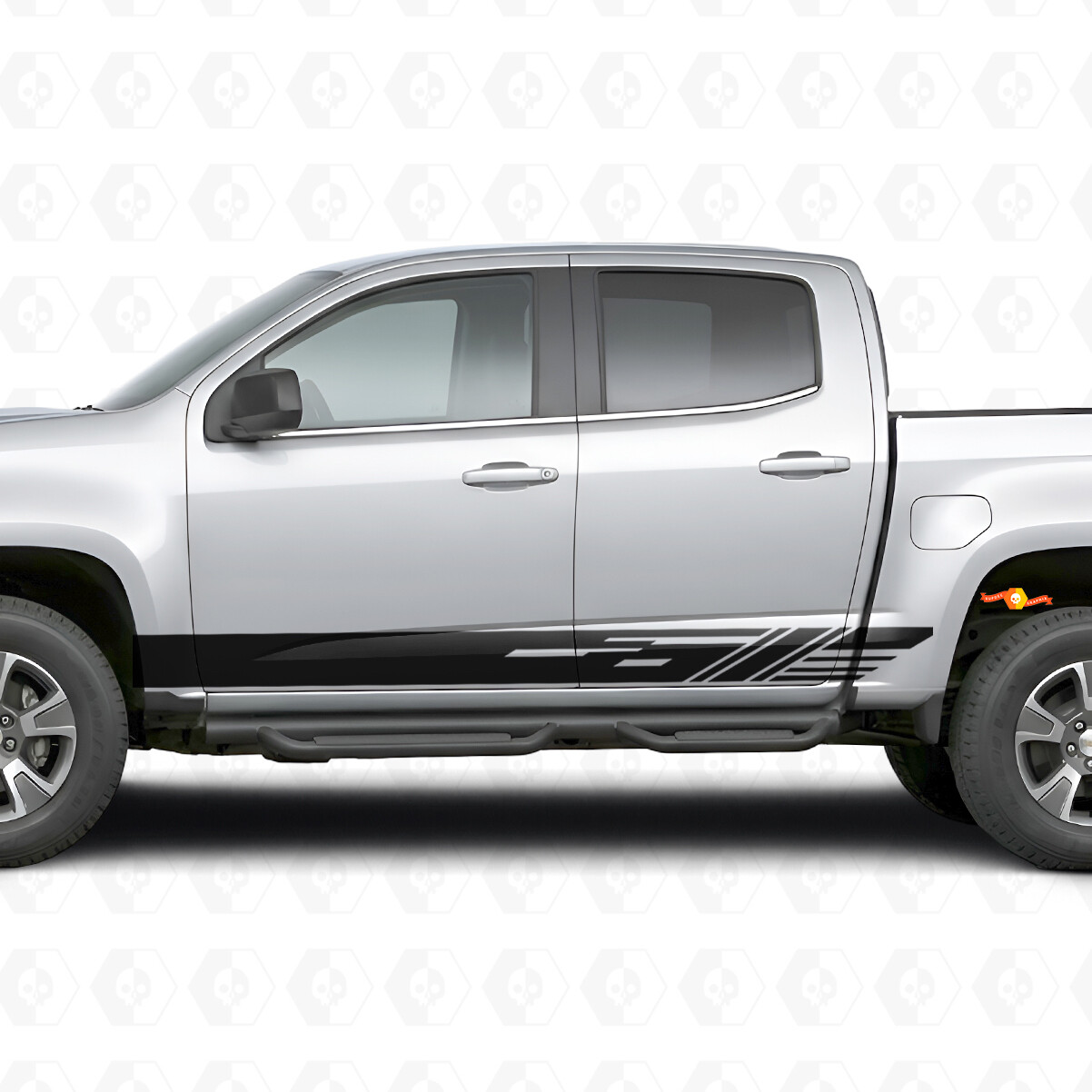 Strisce in vinile a fascia diagonale per porta e parafango per Chevrolet Colorado 2ª generazione 2015-2022