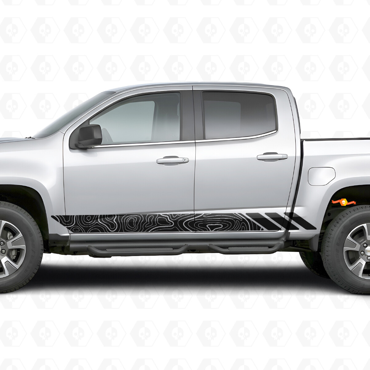 Strisce in Vinile Topografiche Contorno Porta e Minigonna per Chevrolet Colorado 2ª Gen 2015-2022