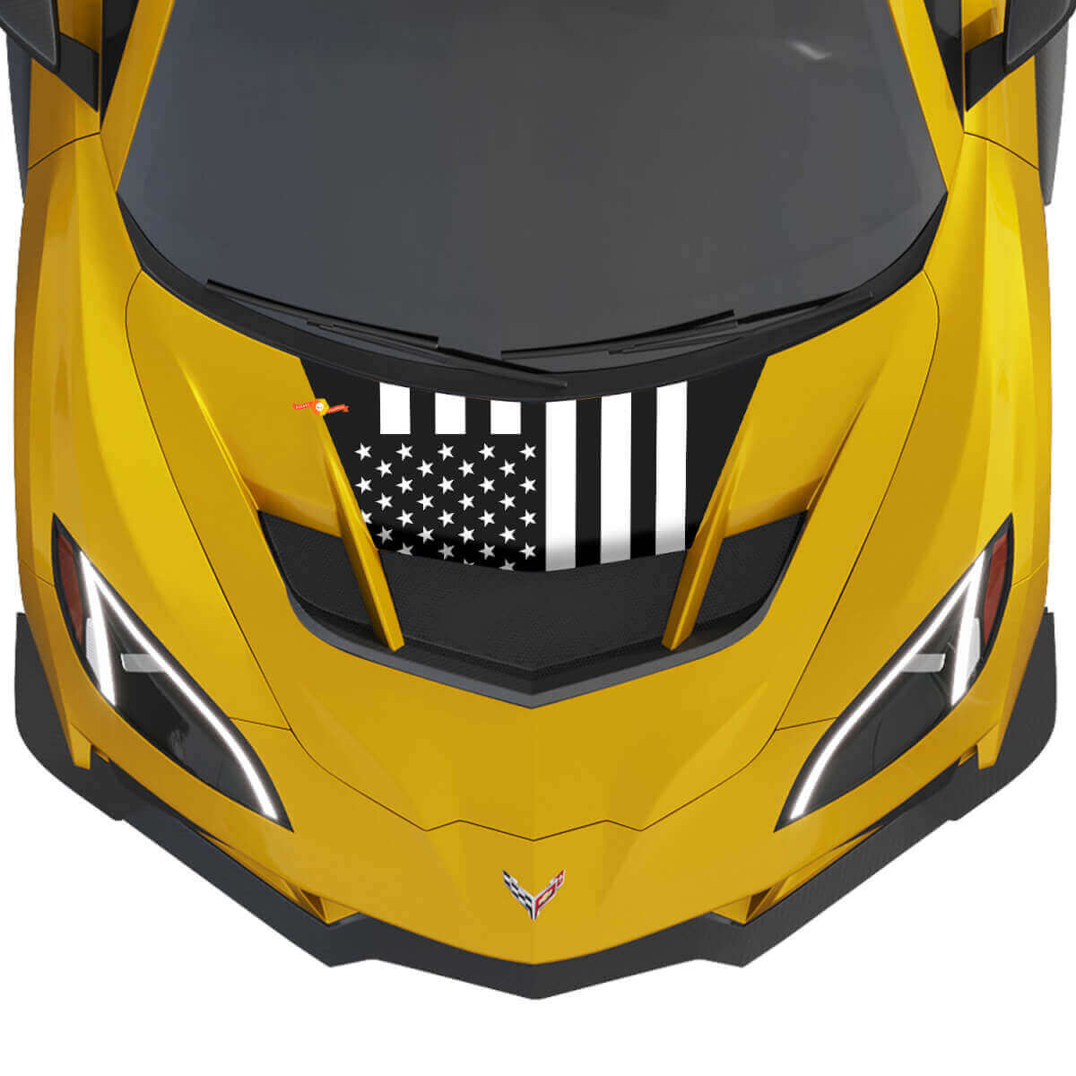 Adesivo in vinile con bandiera USA per cofano Chevrolet Corvette ZR1