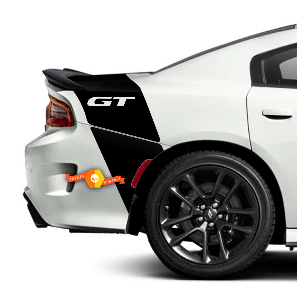Bande posteriore stile GT con strisce in vinile adesivo per Dodge Charger
