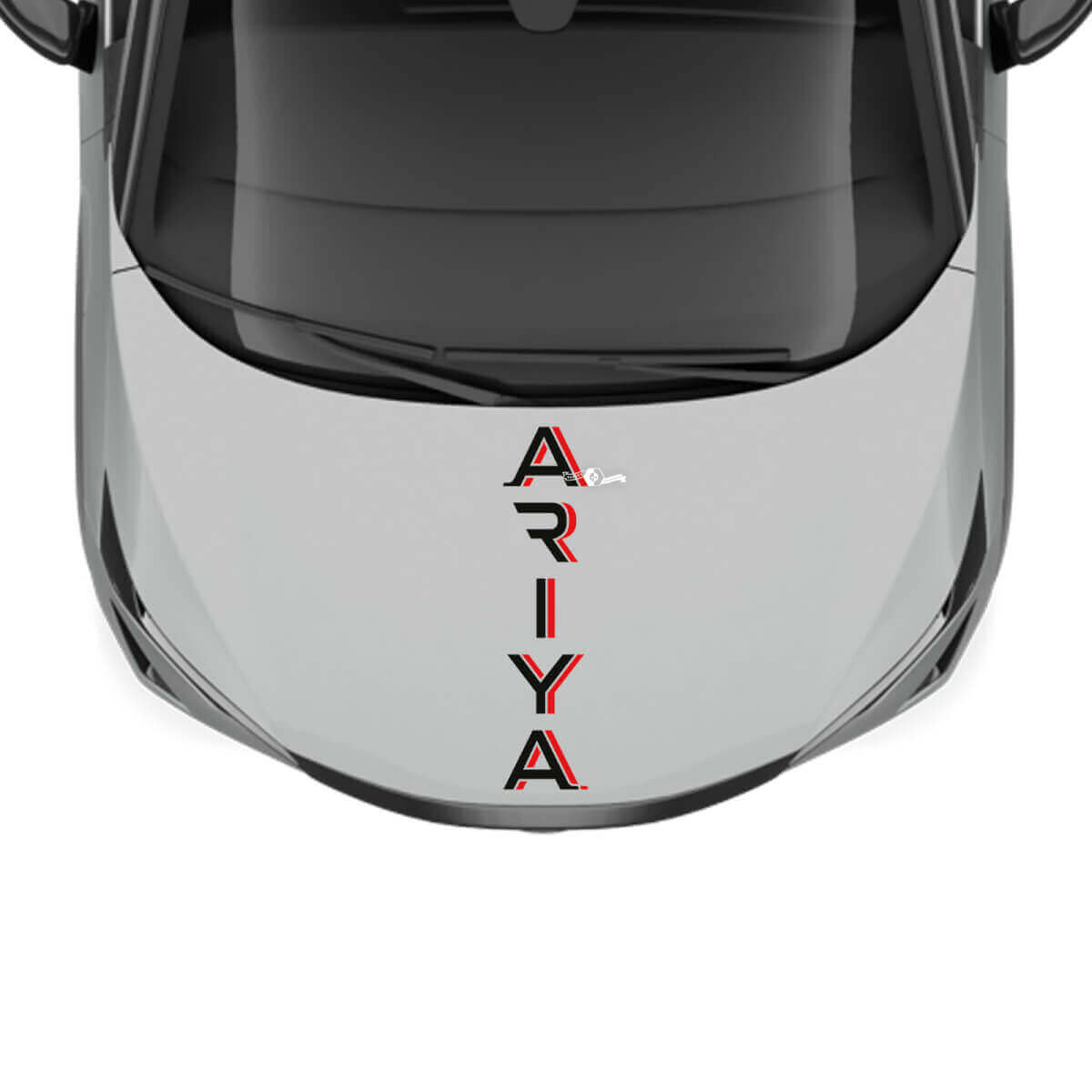 Adesivo grafico a strisce bicolore per cofano per Nissan ARIYA
