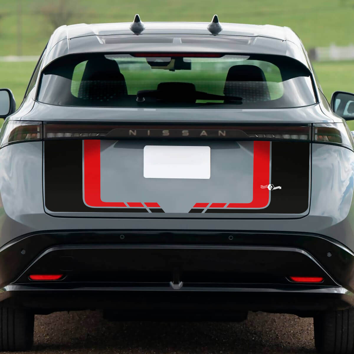 Adesivo grafico posteriore a doppio colore per baule da corsa per Nissan ARIYA
