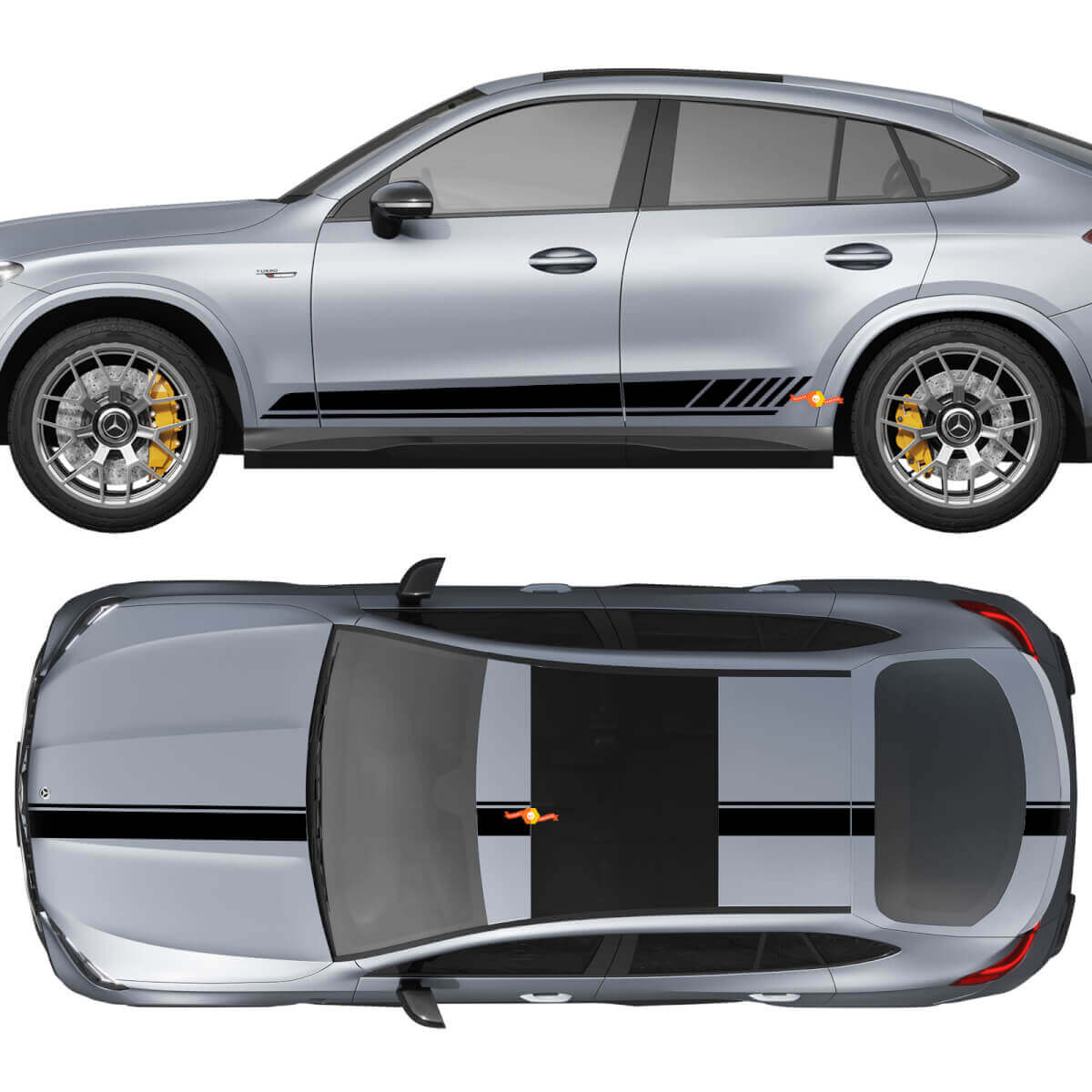 Kit Completo Adesivo Vinil Strisce da Corsa per Mercedes-Benz GLC-Class 2018-2023