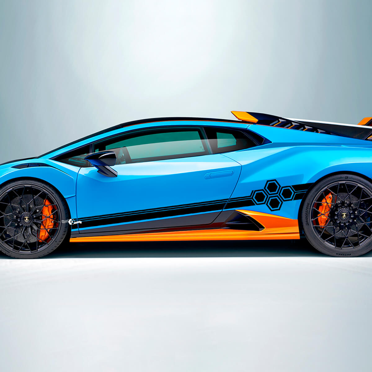 Adesivo in vinile laterale a strisce esagonali per Lamborghini STO
