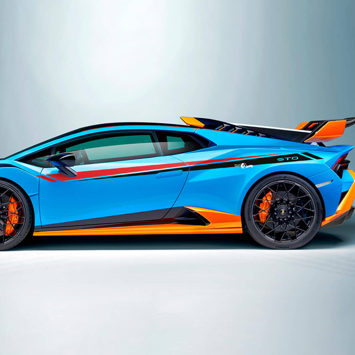Due colori Strisce Laterali Adesivo in Vinile Grafica per Lamborghini STO
