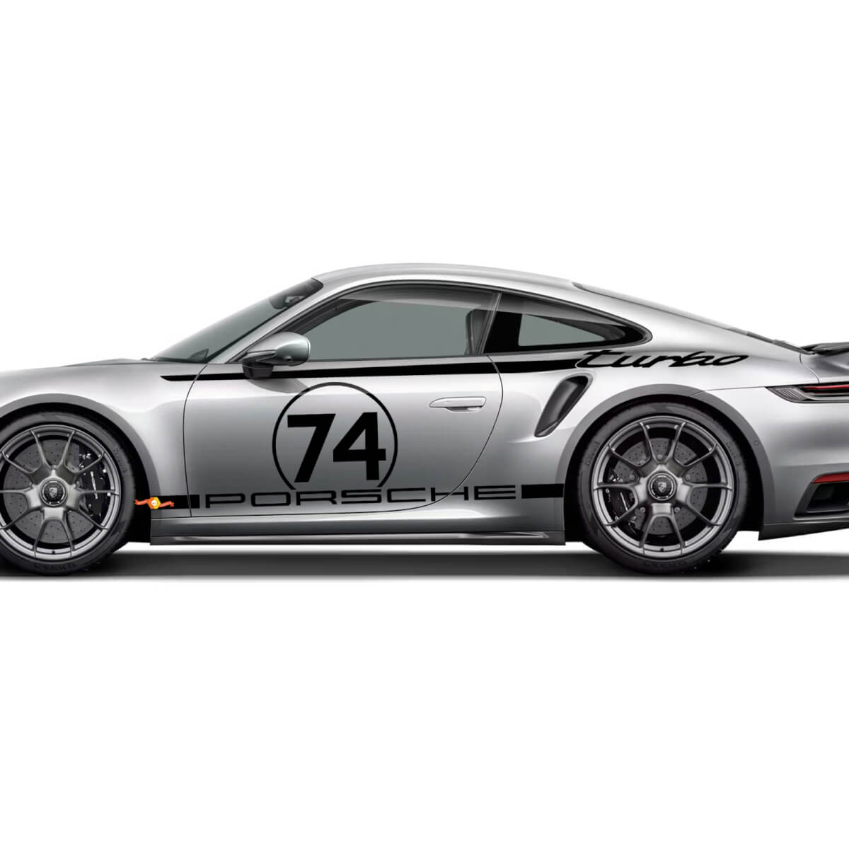 Kit adesivi decalcomania con strisce Heritage Design grafiche Side 911 Turbo 50 Years 2025 per Porsche 911 Turbo S 992.2
