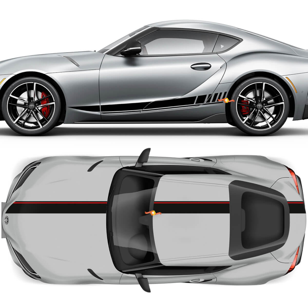 Cofano Tetto Baule e Porte Strisce Laterali Grafiche Adesivi Stickers per Toyota Supra GR MKV A90 A91
