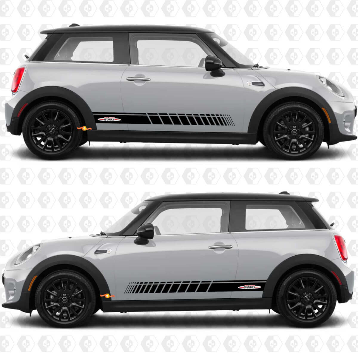 Adesivi grafici Stripes laterali John Cooper Works per Mini Cooper S
