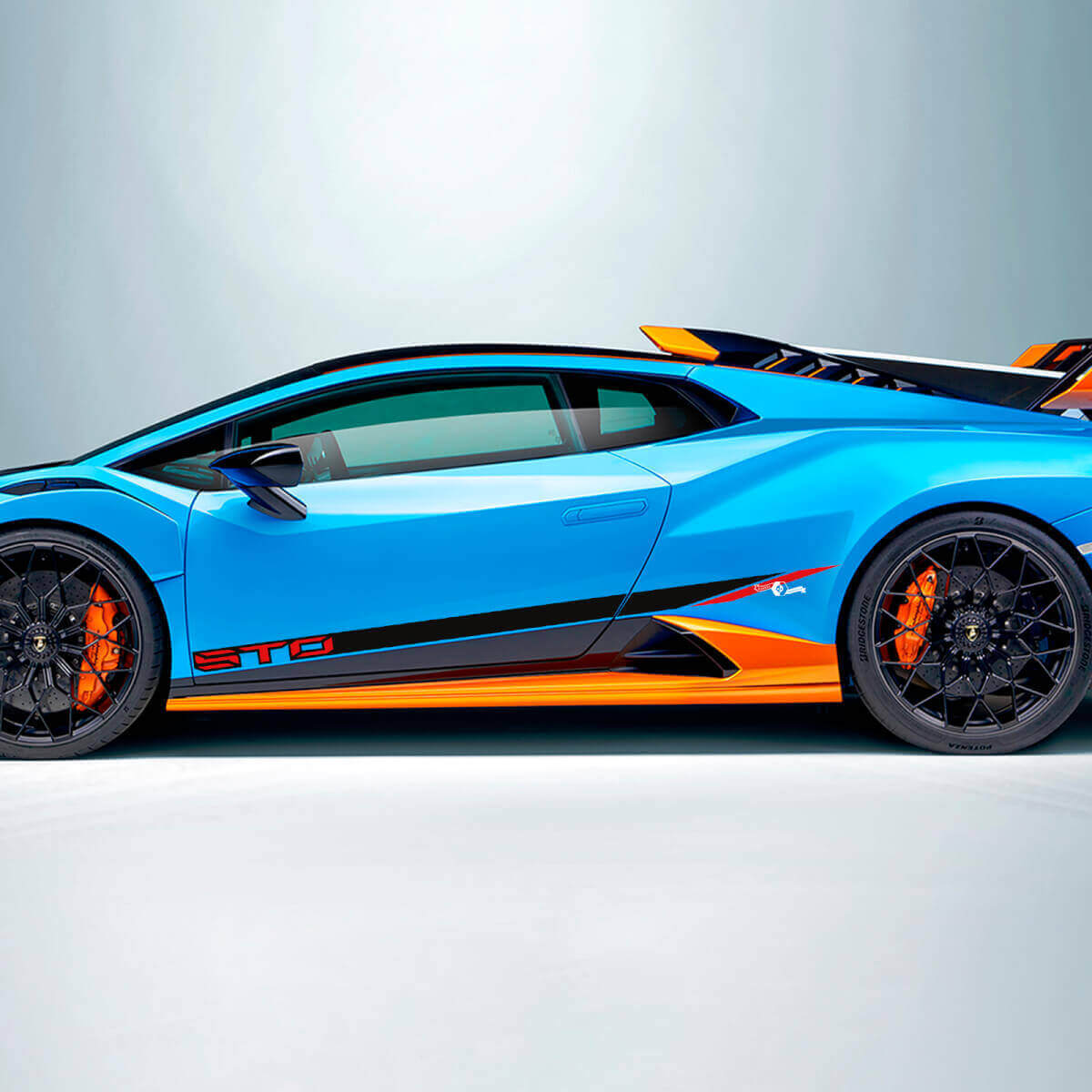 Adesivo Vinile Laterale a Strisce Inclinato Racing per Lamborghini STO