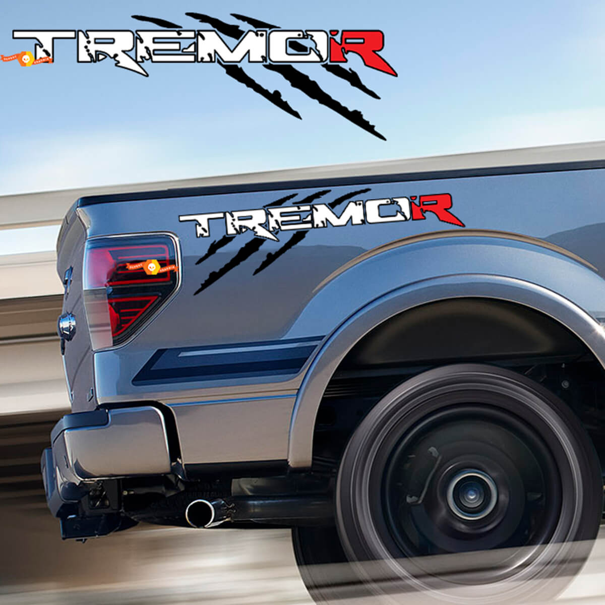 Adesivo per Ford F-150 Tremor Graffi Stile Raptor con Contorno e Adesivi R Laterali del Cassone del Camion
