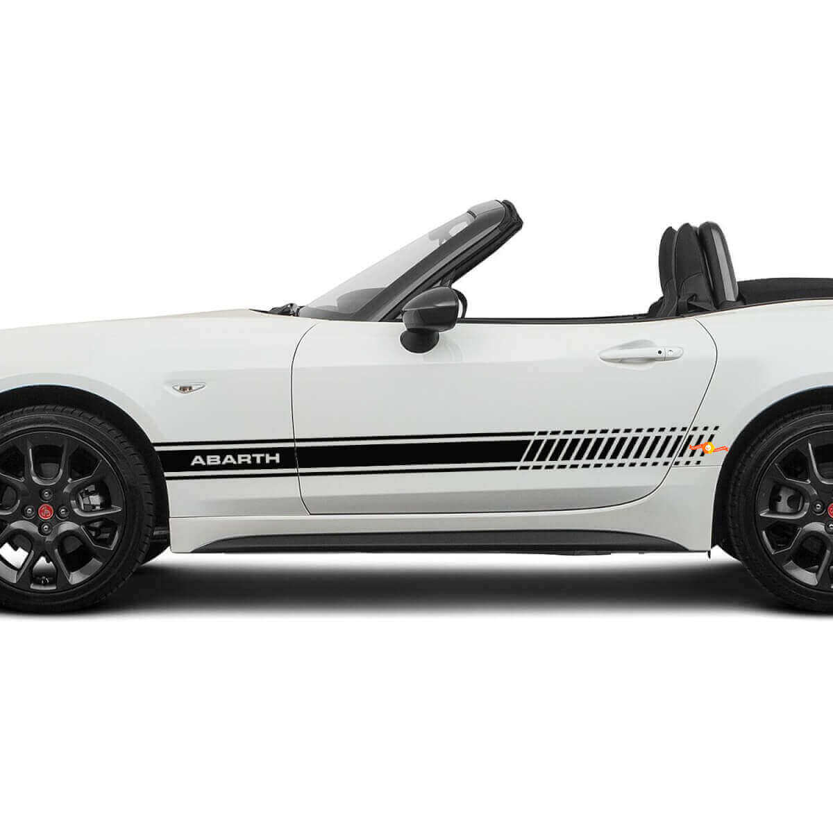 Adesivo Grafica Striscia Laterale da Corsa 2 per Fiat 124 Spider Abarth