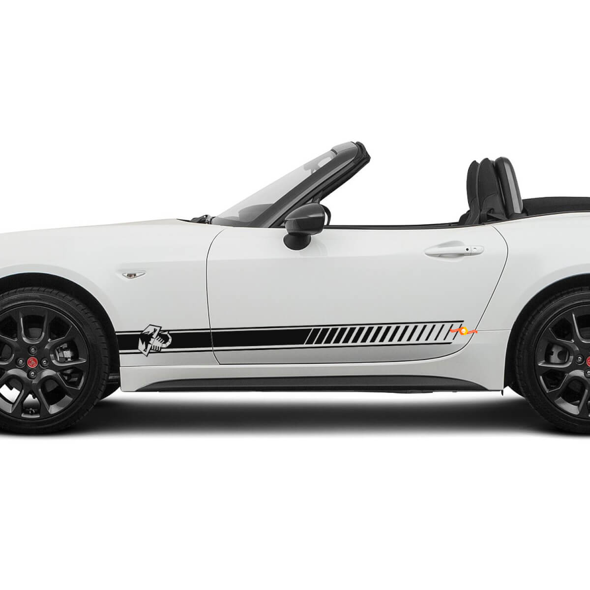 Adesivo grafico a strisce laterali Abarth Racing per Fiat 124 Spider Abarth
