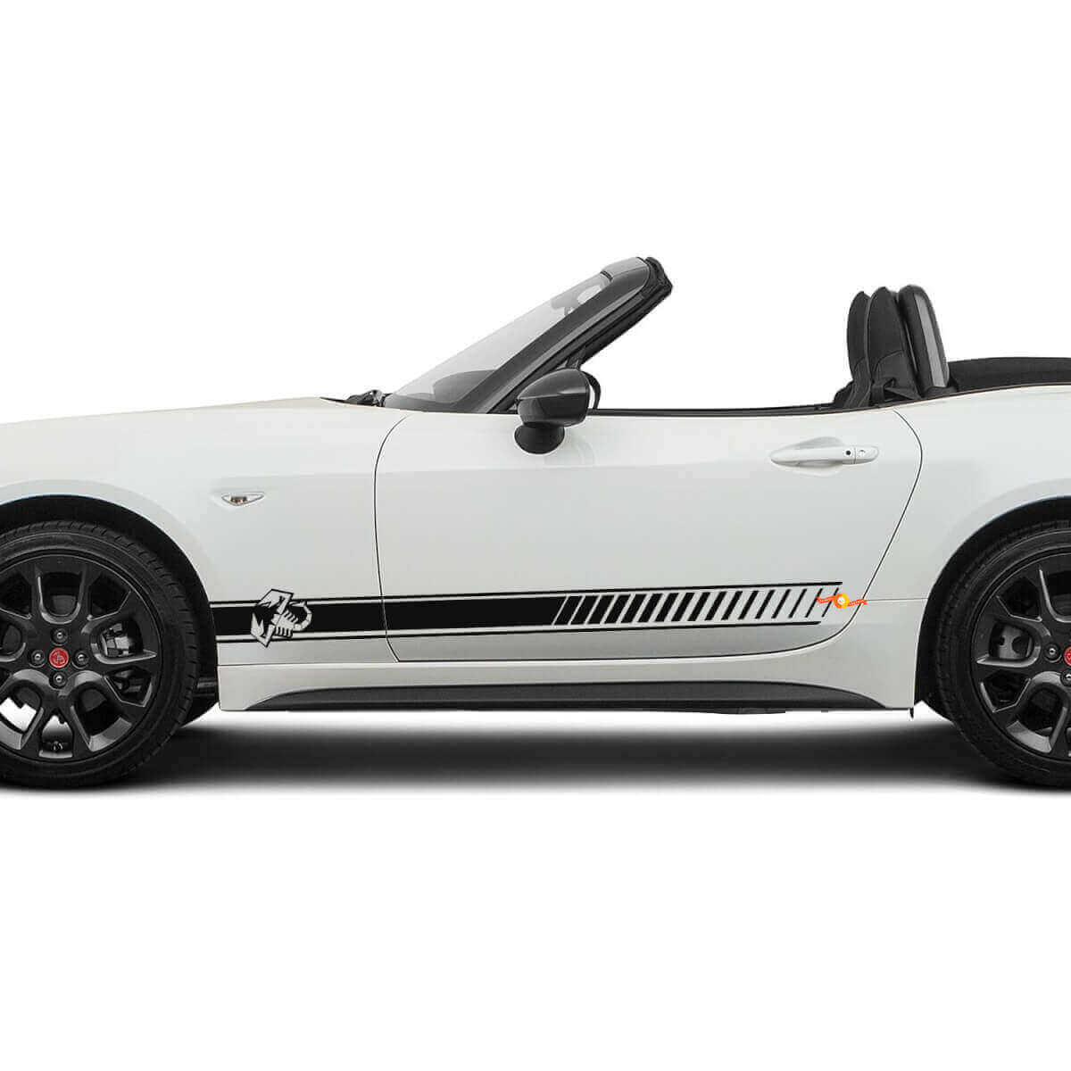 Adesivo grafico a strisce laterali Abarth Racing per Fiat 124 Spider Abarth
