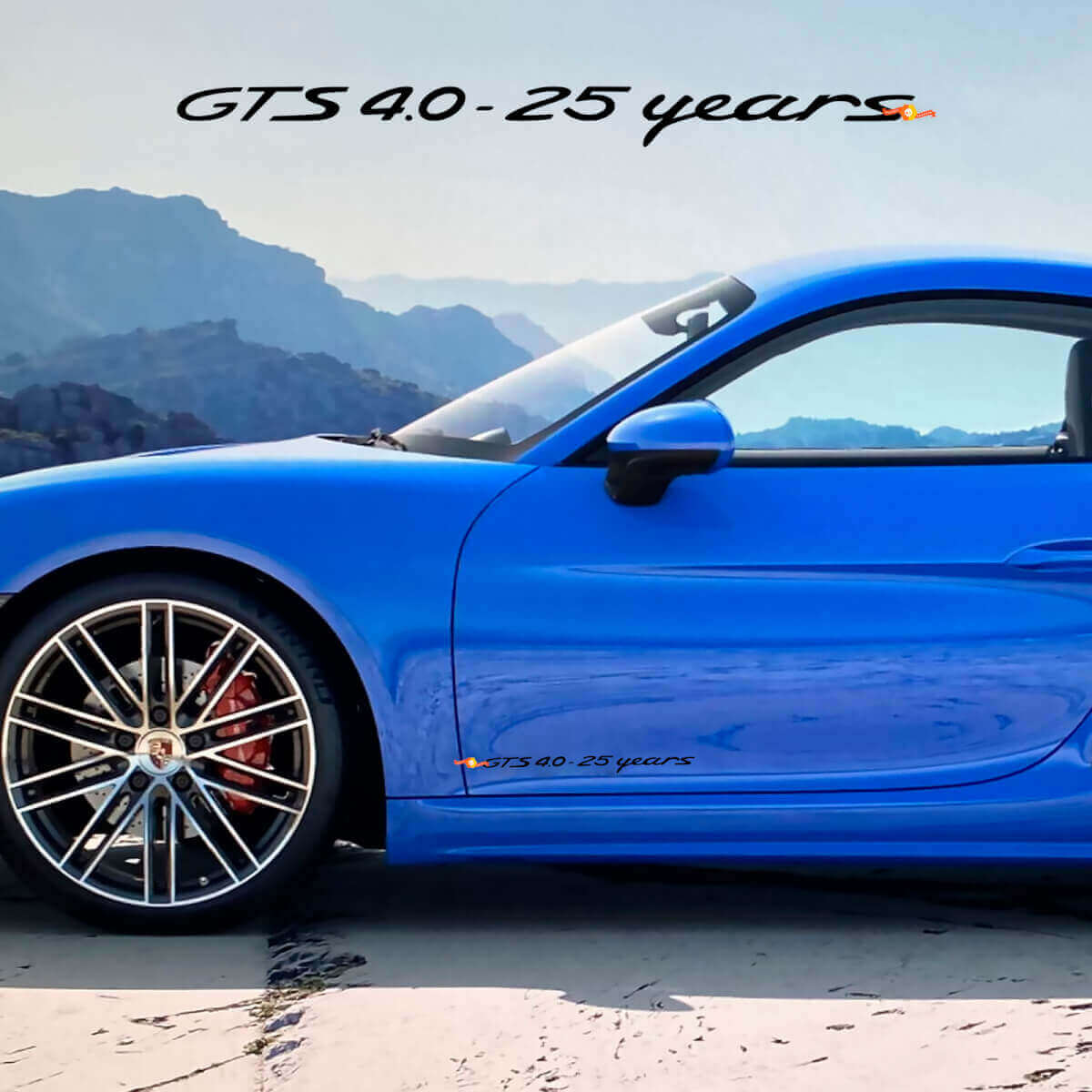 Kit Adesivi Vinile Porta Laterale GTS 4.0 25 Anni per Porsche 718 Cayman