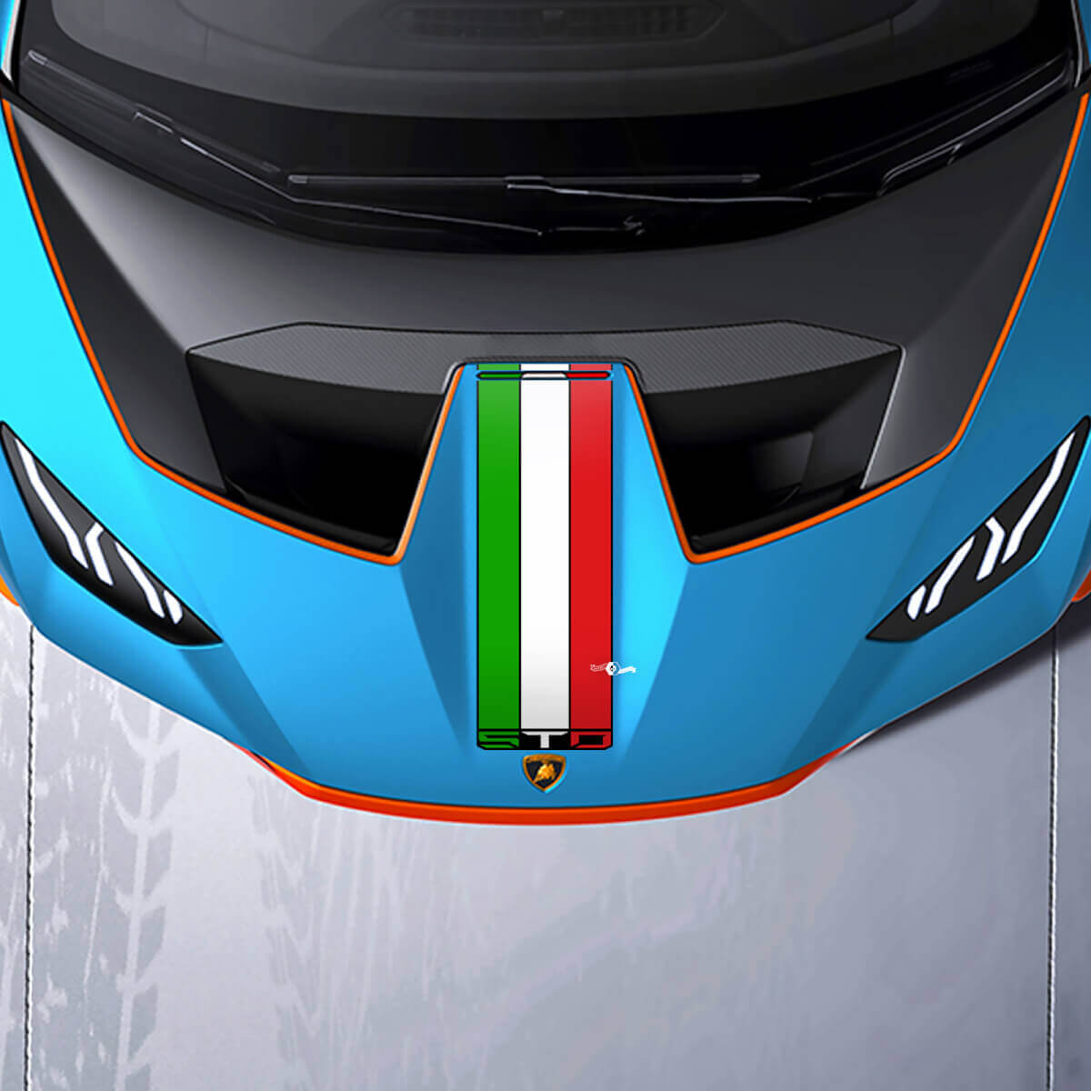 Strisce da corsa sul cofano Adesivo in vinile Grafica per Lamborghini STO
