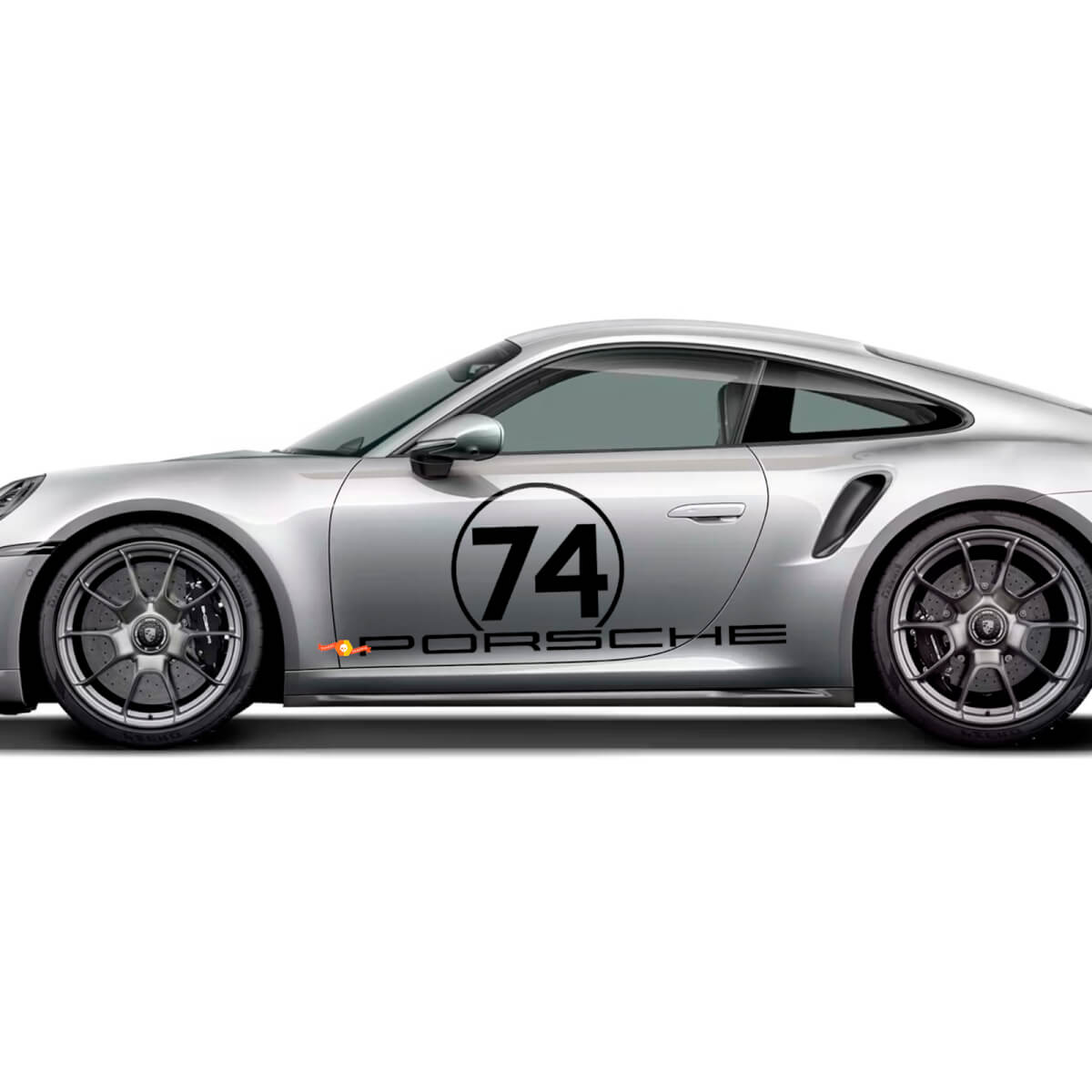 Kit grafico adesivo con strisce laterali PORSCHE 50 Years per Porsche 911 Turbo S 992.2
