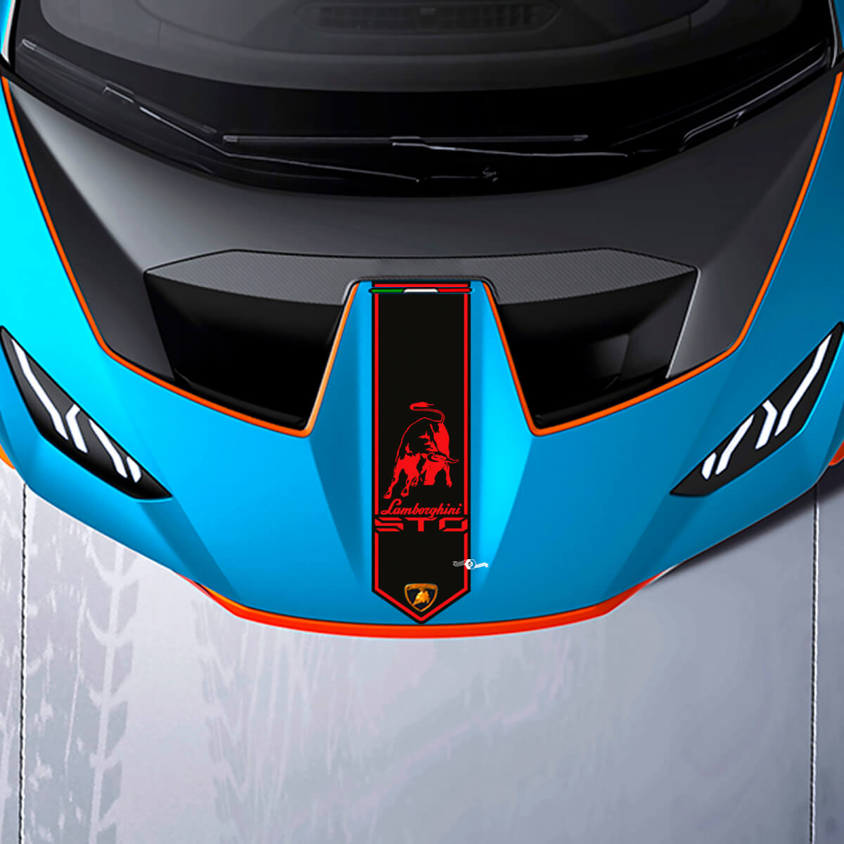 Adesivo in vinile per strisce centrali sul cofano per Lamborghini STO

