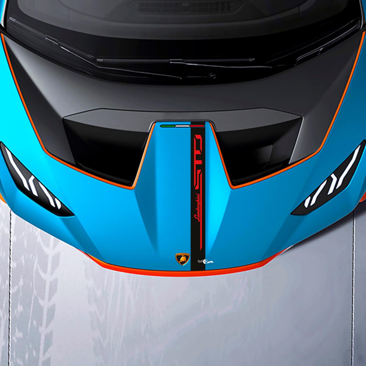 Adesivo in vinile per strisce sul cofano per Lamborghini STO
