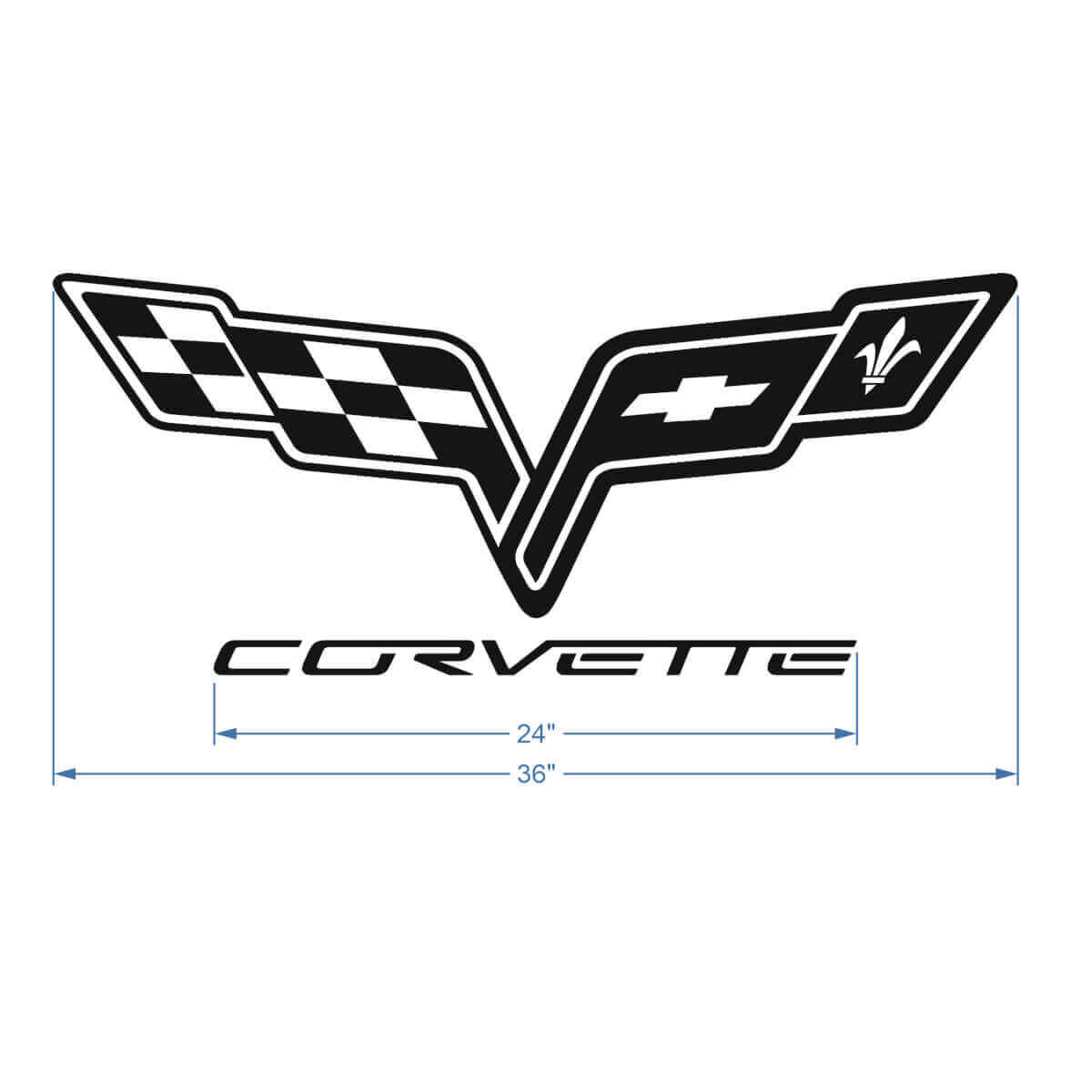 Adesivo in vinile logo cofano Corvette C6 2
