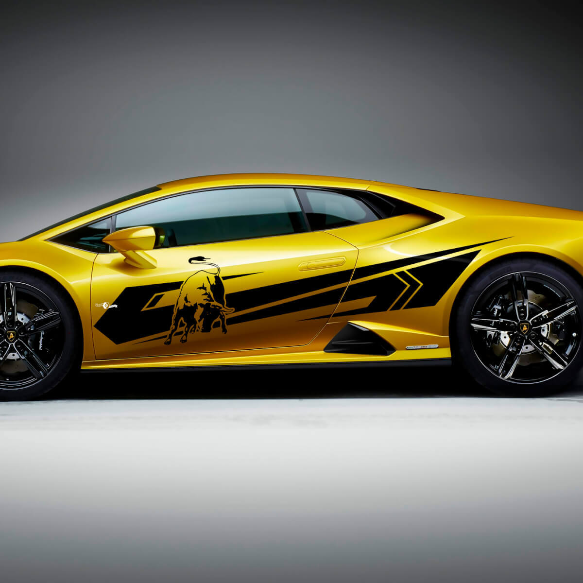 Adesivi Grafici Strisce Laterali Bull in Vinile da Corsa per Lamborghini Huracan Evo