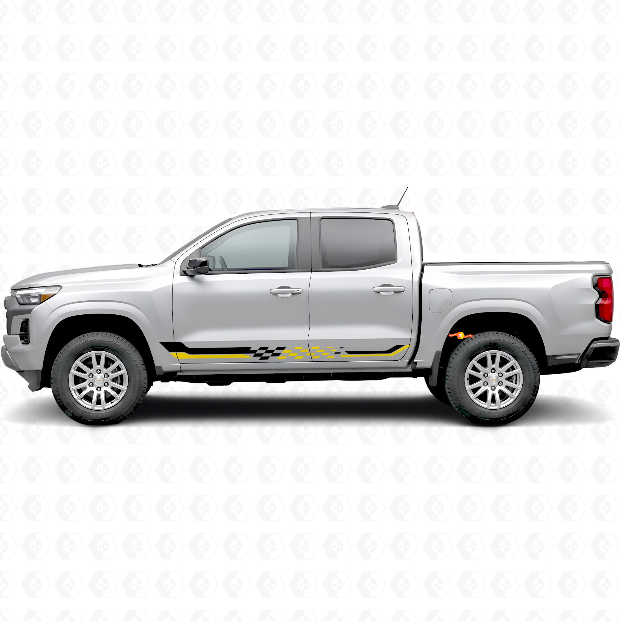 Strisce viniliche a scacchi per porte e pannelli sottoporta per Chevrolet Colorado 3ª Gen 2023-2026