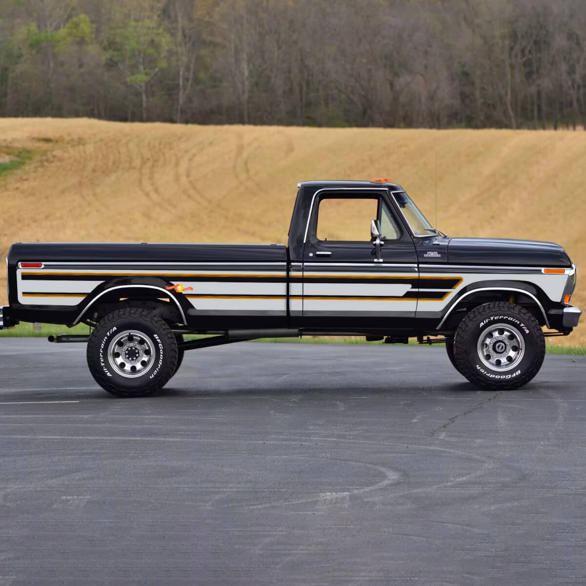 Adesivo in vinile retrò vintage laterale adatto a Ford F-150 Ranger Lariat del 1978
