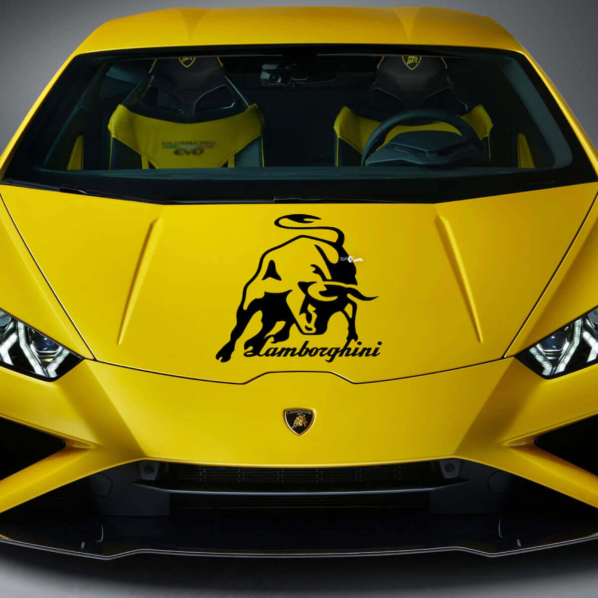 Adesivo Grafico in Vinile Racing con Logo Toro Cofano per Lamborghini Huracan Evo