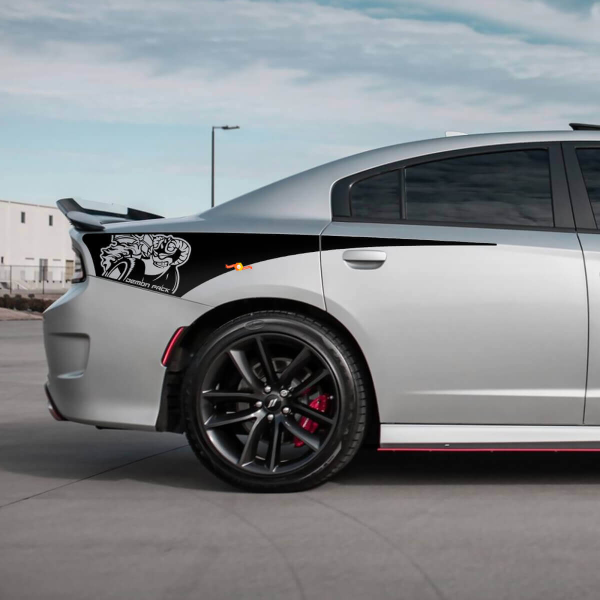 Fascia laterale posteriore in vinile adesivo per Dodge Charger Demon Scat Pack
