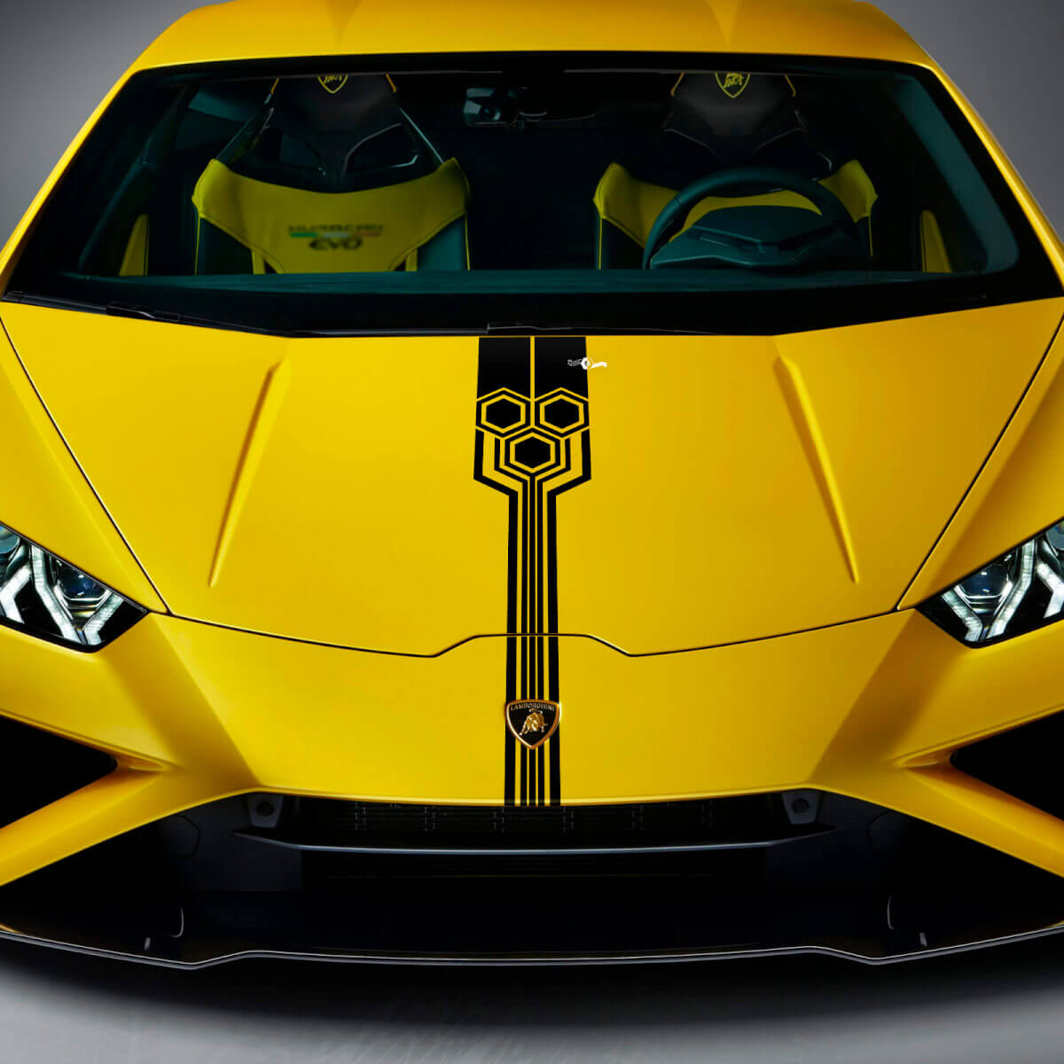 Adesivo in vinile a strisce per cofano, grafica da corsa per Lamborghini Huracan Evo
