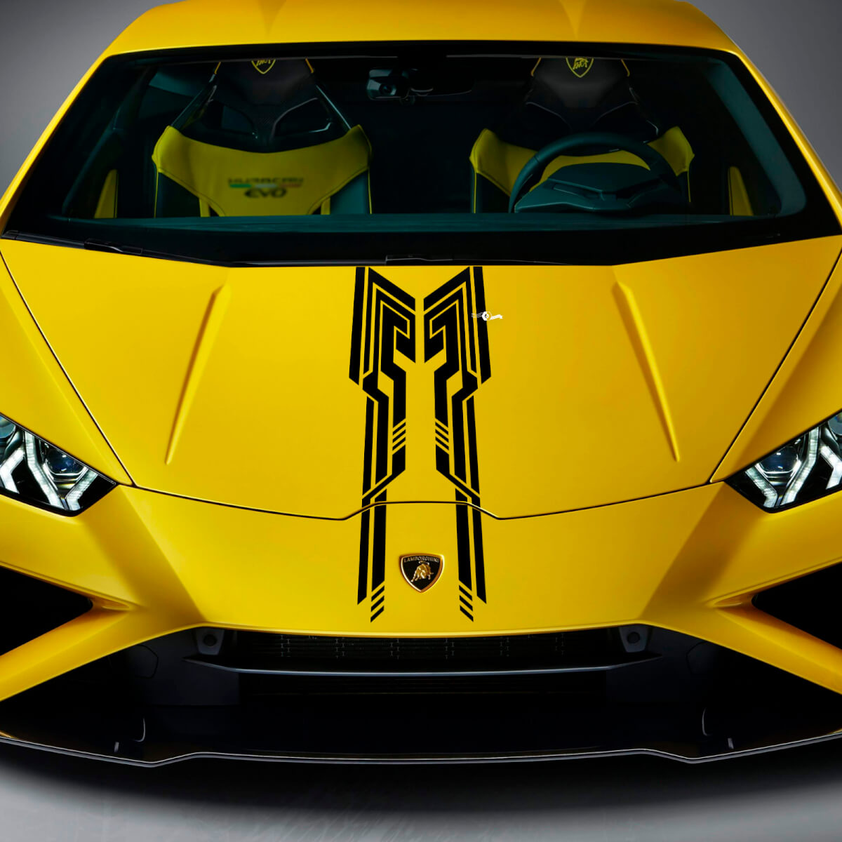Adesivo in vinile per grafica striscia design cappuccio da corsa per Lamborghini Huracan Evo