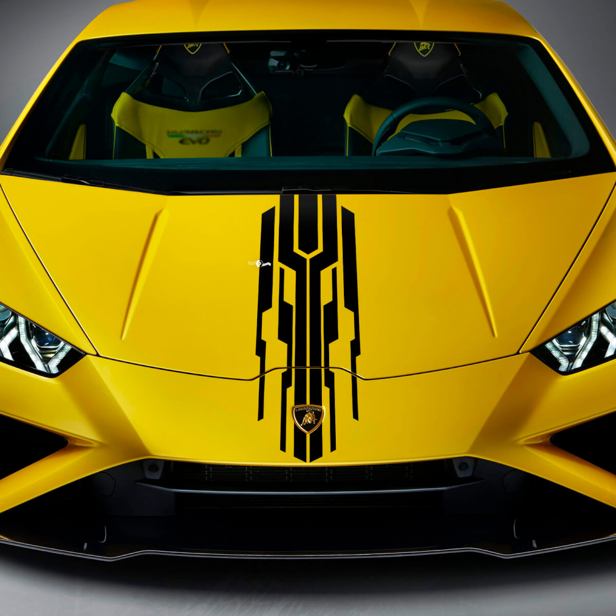 Design della striscia della carrozzeria del cofano in vinile adesivo da corsa per Lamborghini Huracan Evo 2