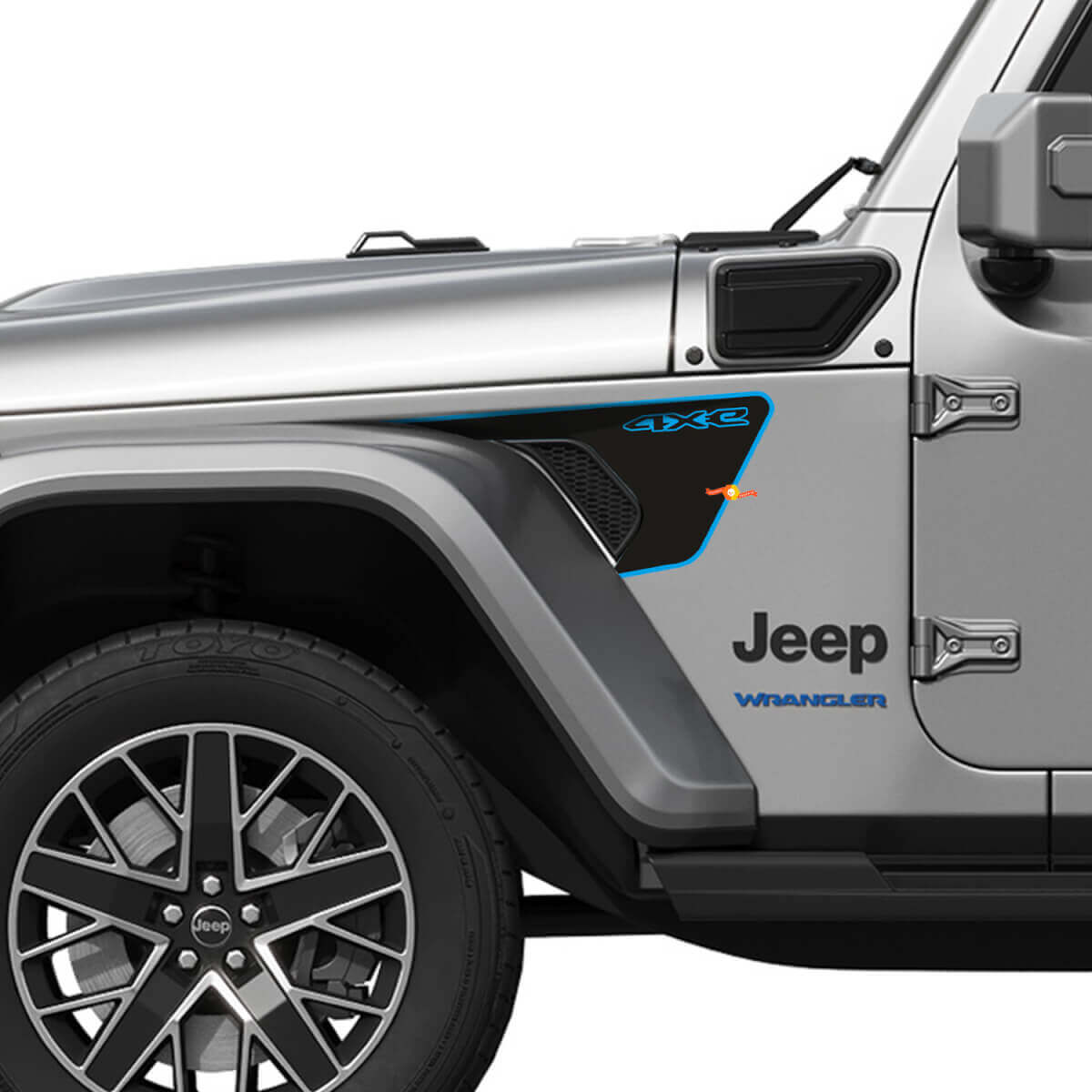 Adesivo in vinile per griglia parafango 4xe per Jeep Wrangler JL JLU Gladiator
