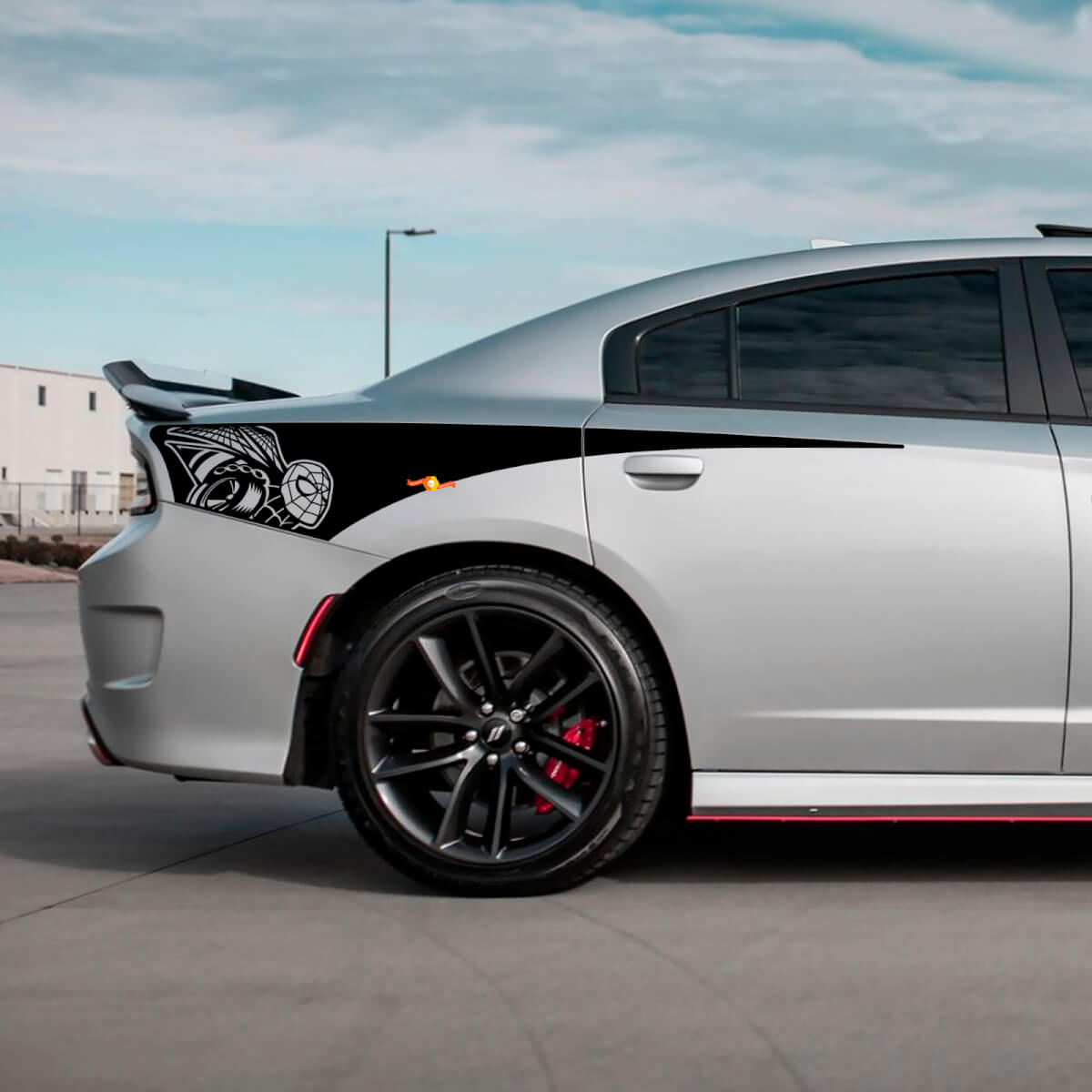 Adesivo in vinile per fiancata posteriore Spider Scat Pack per Dodge Charger