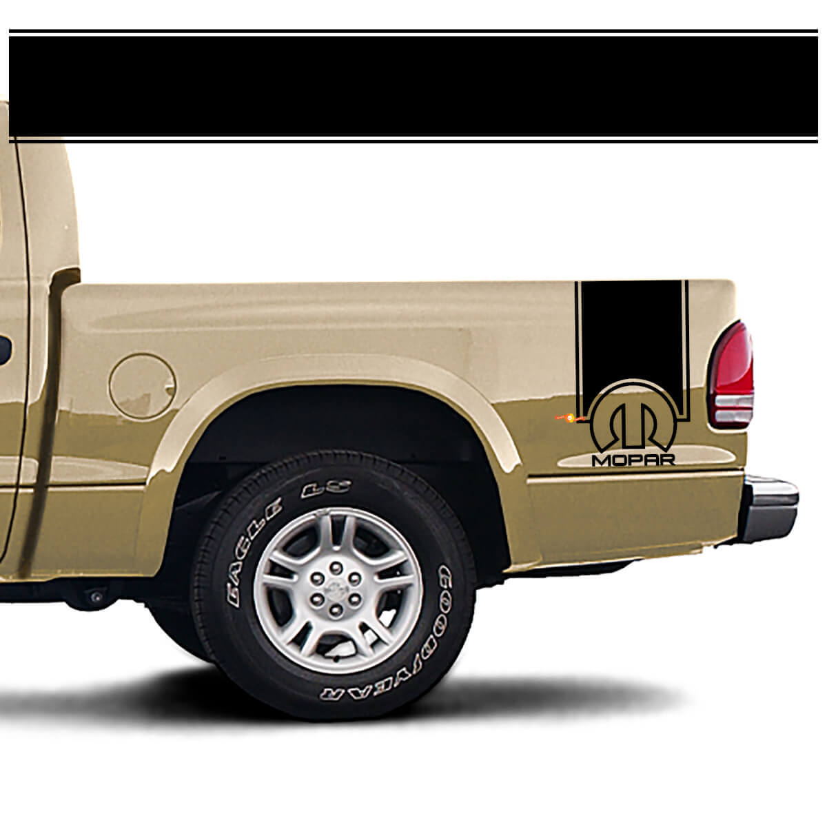 Kit Adesivi in Vinile Stile Mopar Strisce Laterali Posteriori per Dodge Dakota