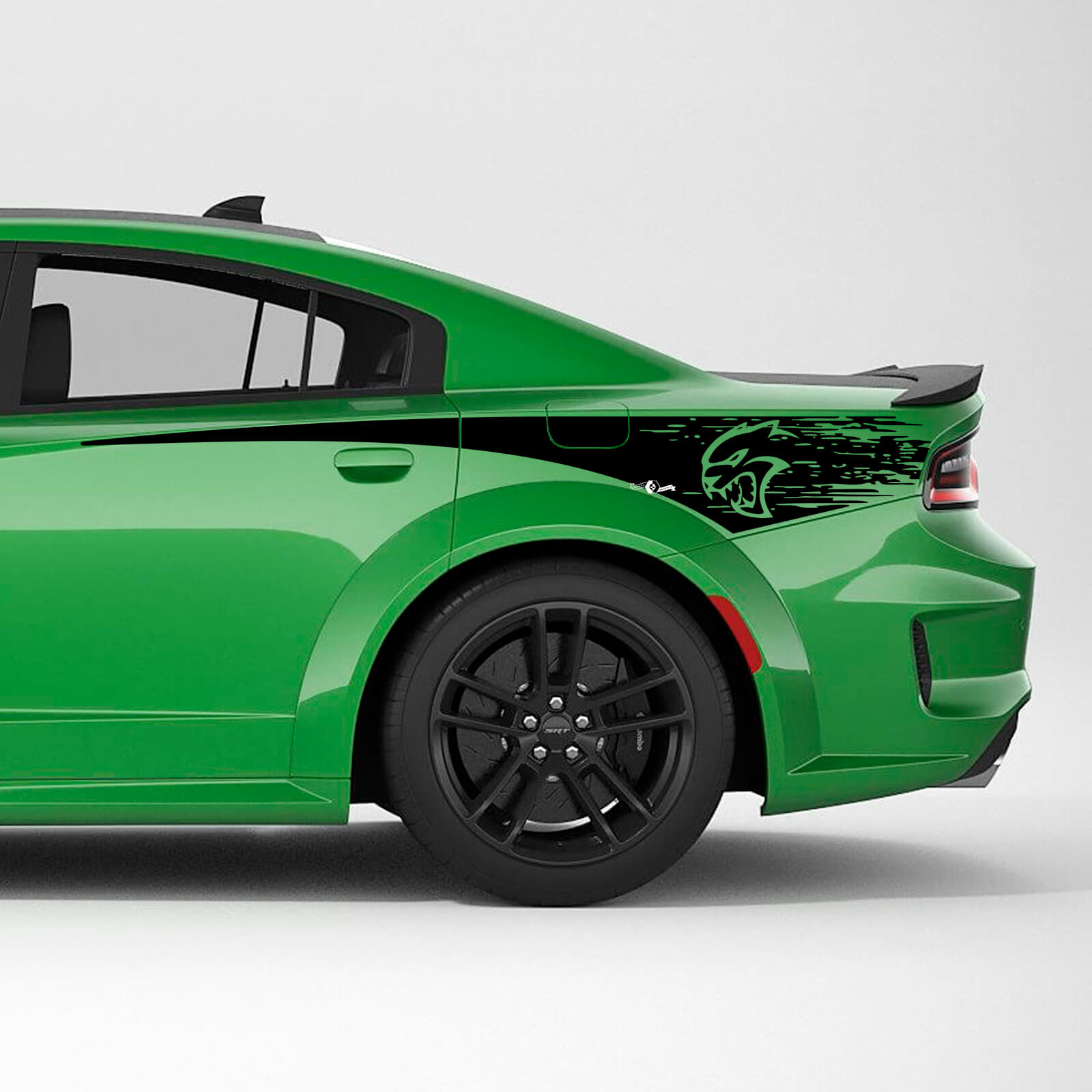 Hellcat Distressed Adesivo in vinile per fiancata posteriore per Dodge Charger
