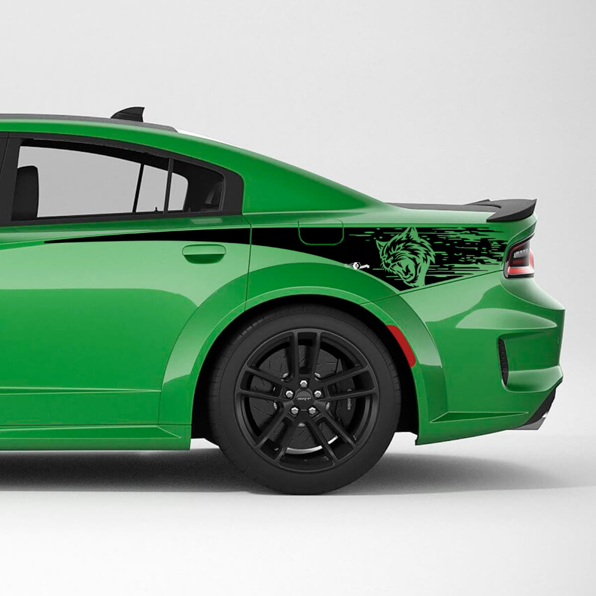 Kit di decalcomanie in vinile per strisce laterali posteriori in stile usurato Hellcat per Dodge Charger