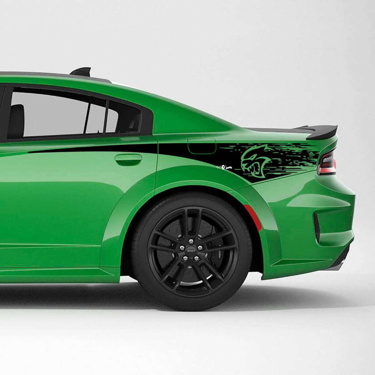 Adesivo in Vinile con Strisce Laterali Posteriori Invecchiate Hellcat per Dodge Charger