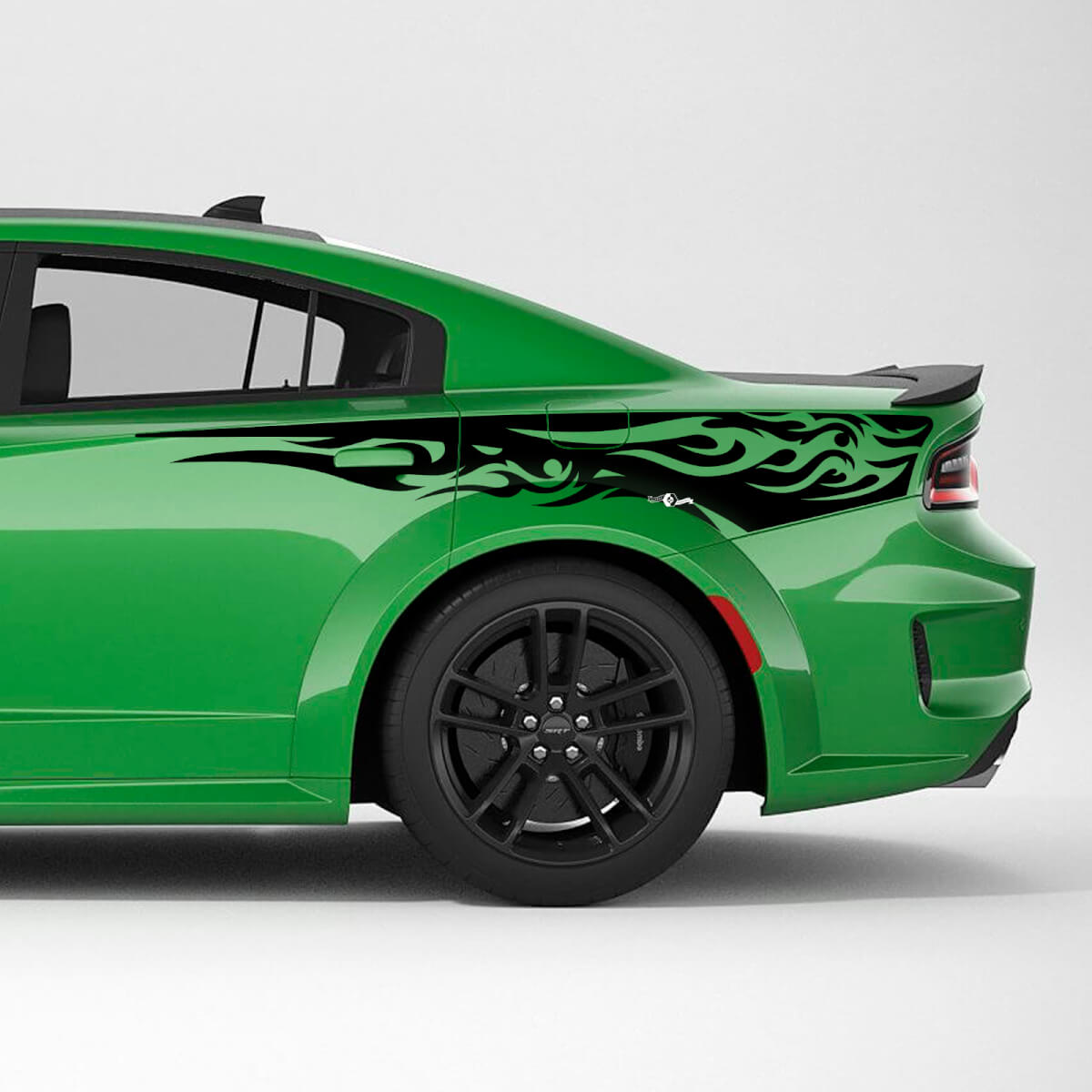 Fiamme Striscia Laterale Posteriore in Vinile Adesivo Decalcomania per Dodge Charger
