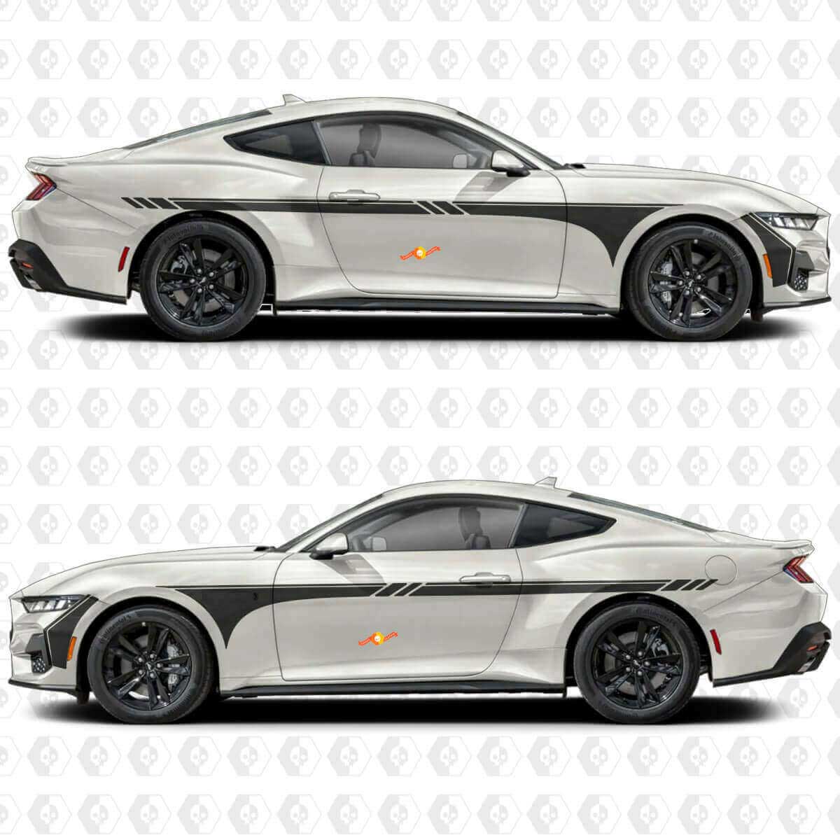 Kit di Adesivi in Vinile con Strisce Laterali Racing per Musclecar Mustang GT