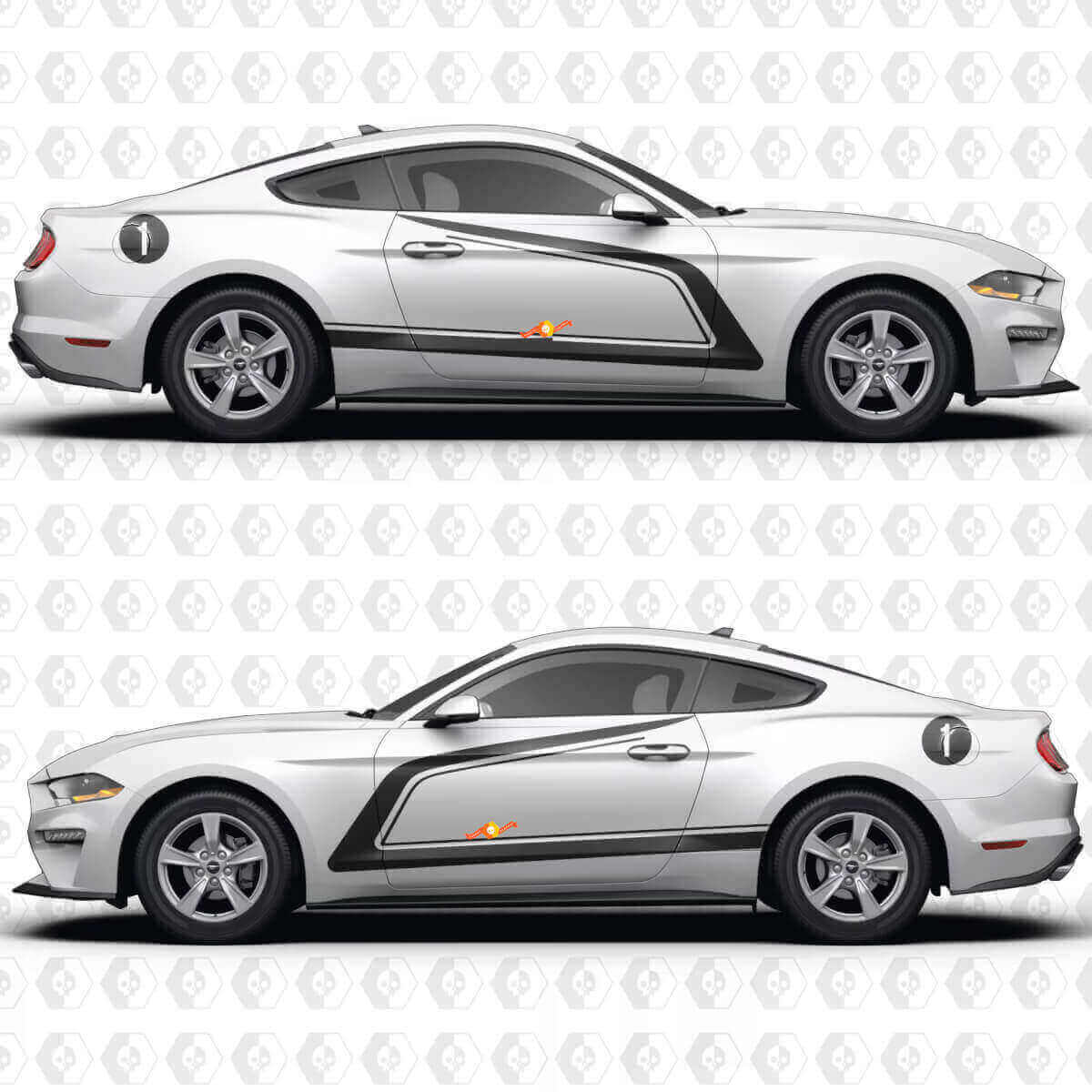 Kit di decalcomanie in vinile con numeri e strisce laterali Racing per Musclecar Musclecarmodel