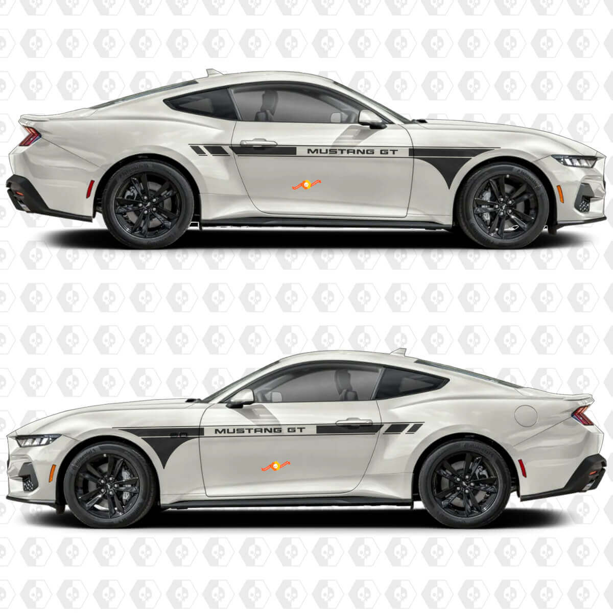 Kit Adesivi in Vinile Strisce da Corsa Laterali per Porte per Musclecar Musclecarmodel GT