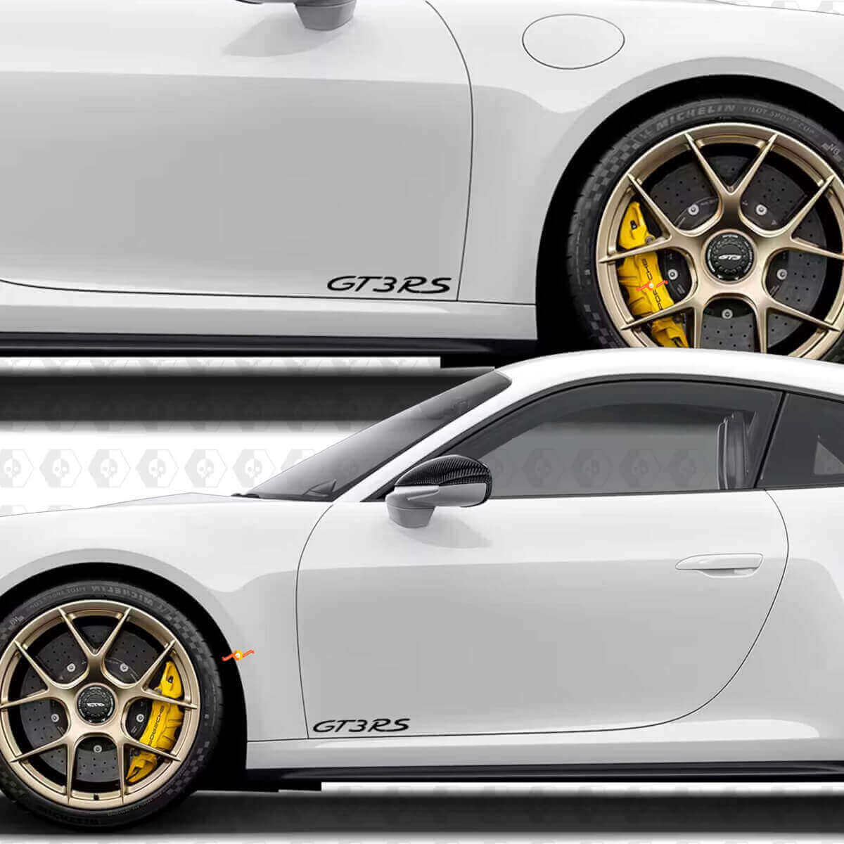 Set di decalcomanie laterali e posteriori GT3 RS per Porsche 911 GT3 RS
