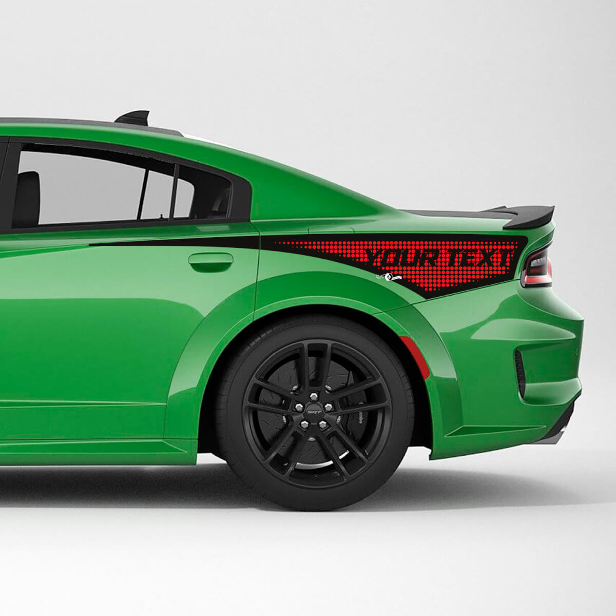 Kit adesivo in vinile con striscia laterale posteriore personalizzata e perforata per Dodge Charger